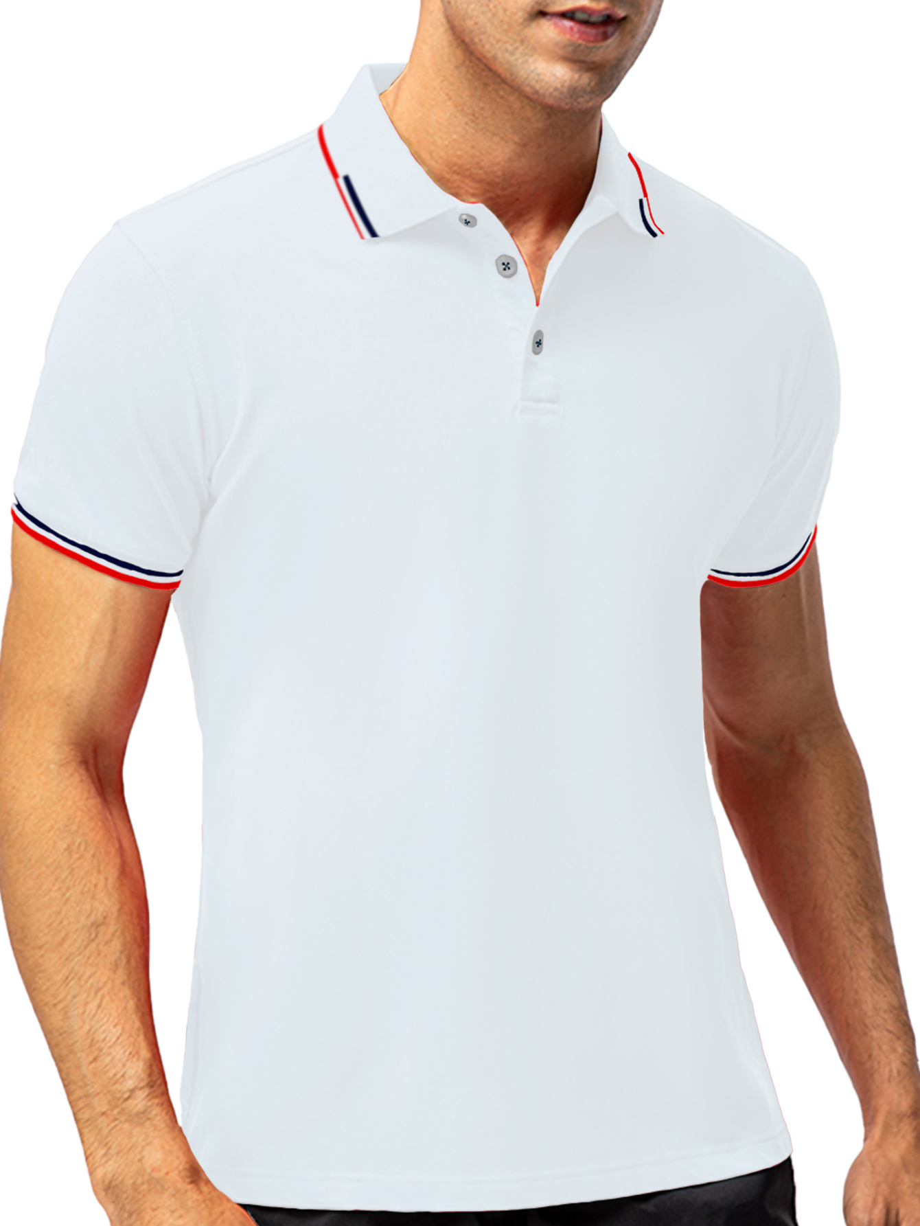 Foto 6 | Polo Shendy Vendy Manga Corta color Blanco para Hombre