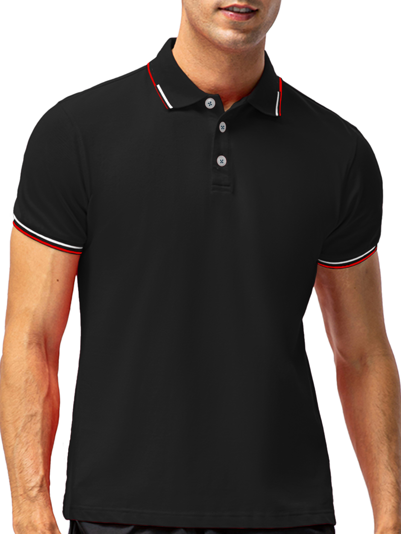 Foto 2 pulgar | Playera Polo Shendy Vendy 255 color Negro Manga Corta Casual para Hombre