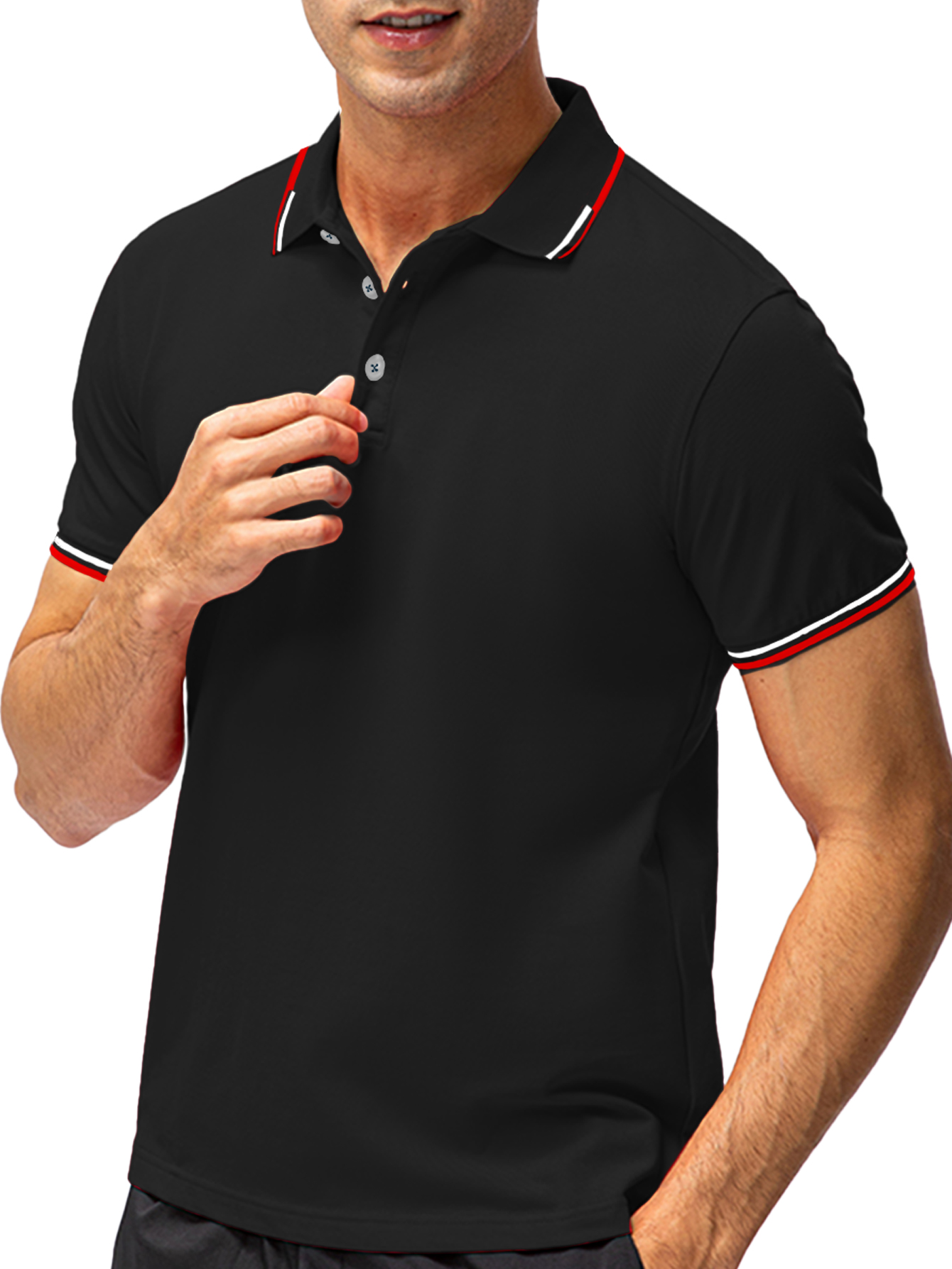 Foto 3 pulgar | Playera Polo Shendy Vendy 255 color Negro Manga Corta Casual para Hombre