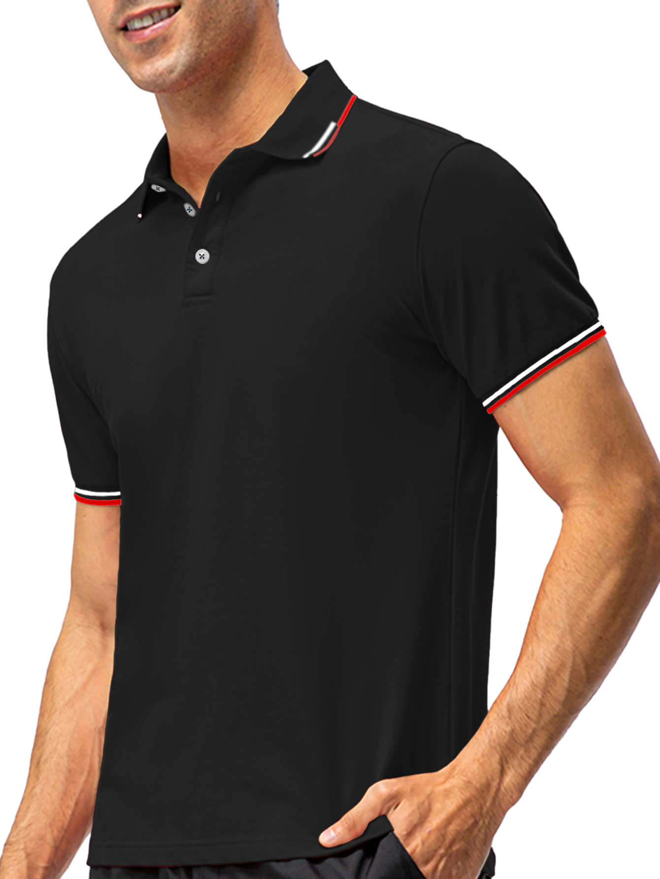 Foto 6 pulgar | Playera Polo Shendy Vendy 255 color Negro Manga Corta Casual para Hombre