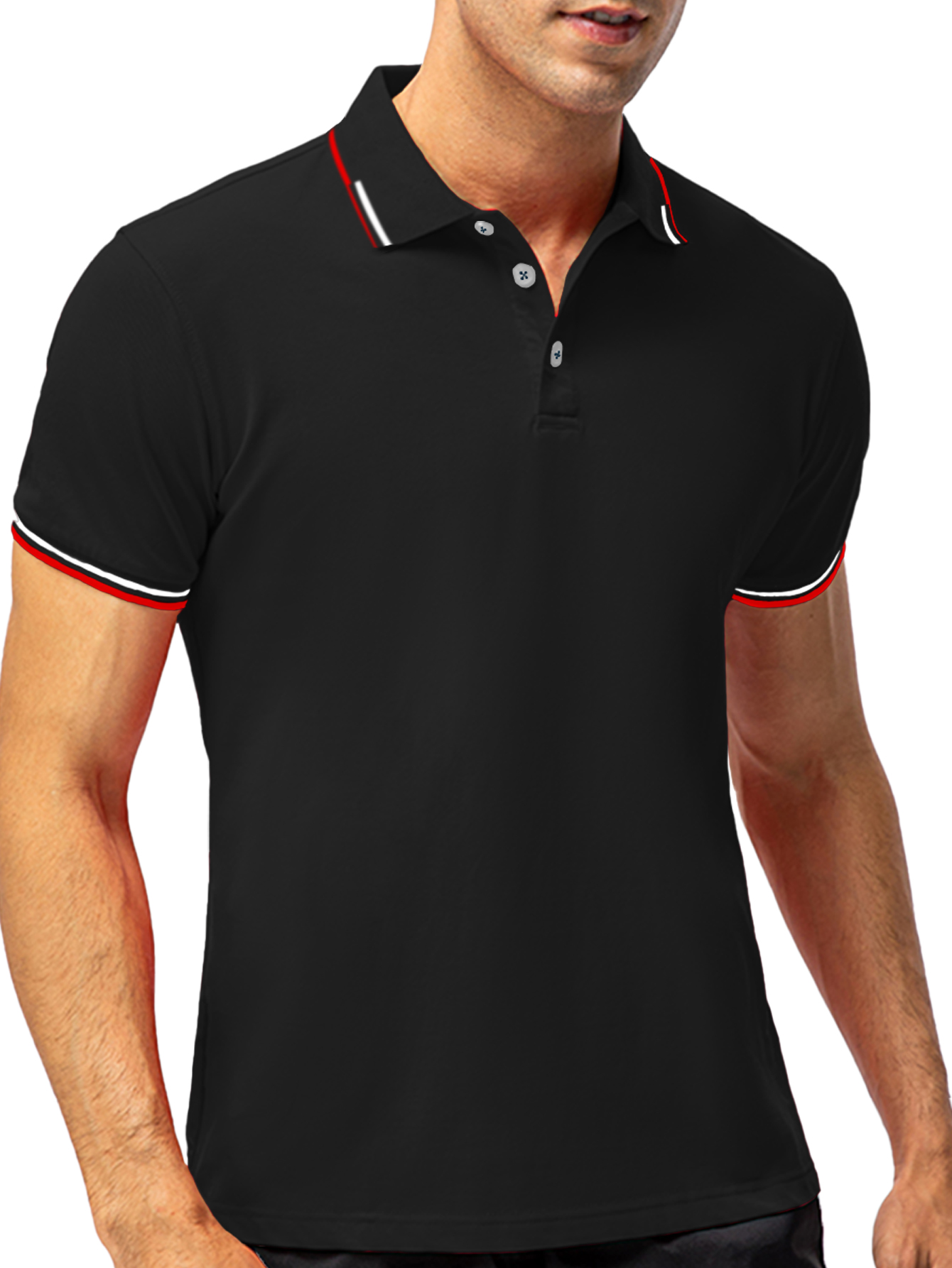 Foto 7 pulgar | Playera Polo Shendy Vendy 255 color Negro Manga Corta Casual para Hombre