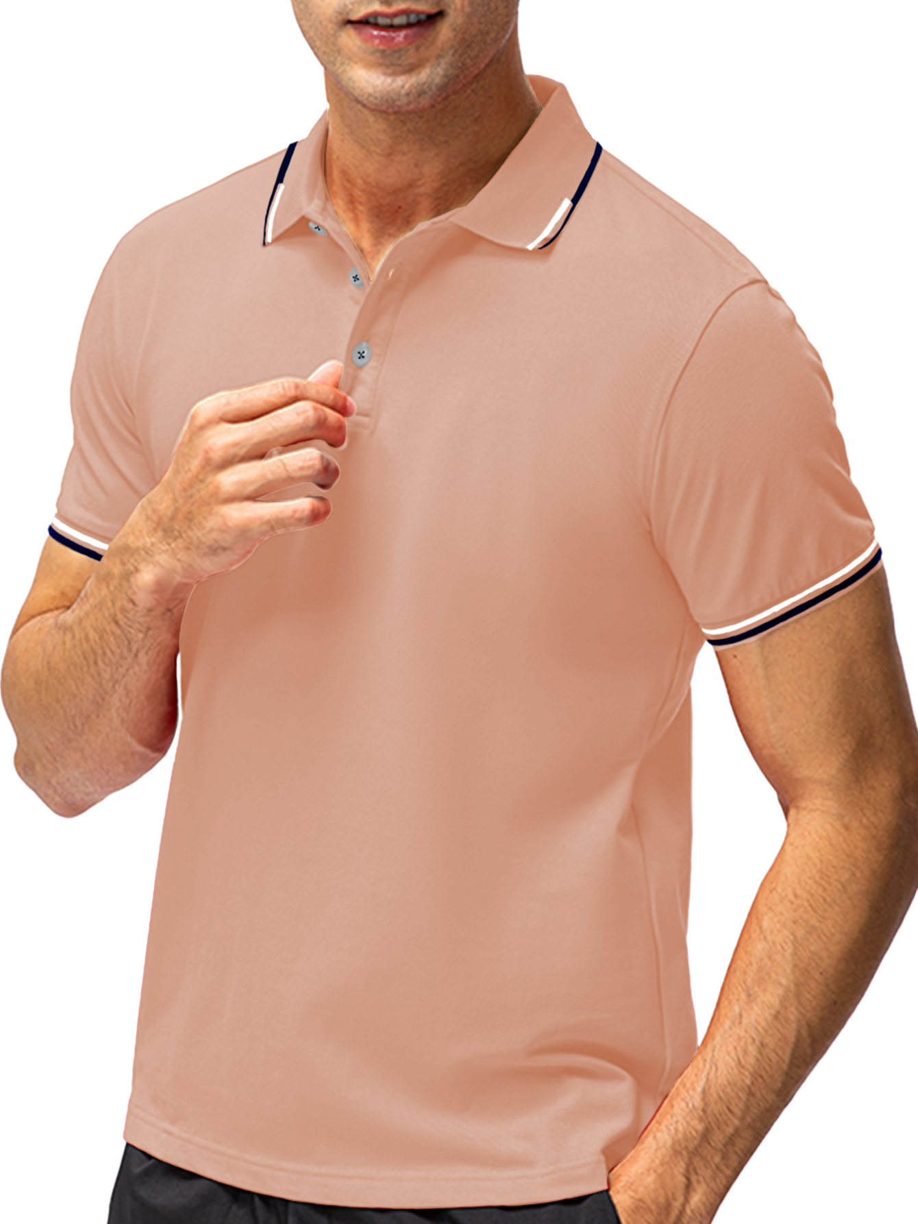 Foto 2 | Polo Shendy Vendy Manga Corta color Rosa para Hombre