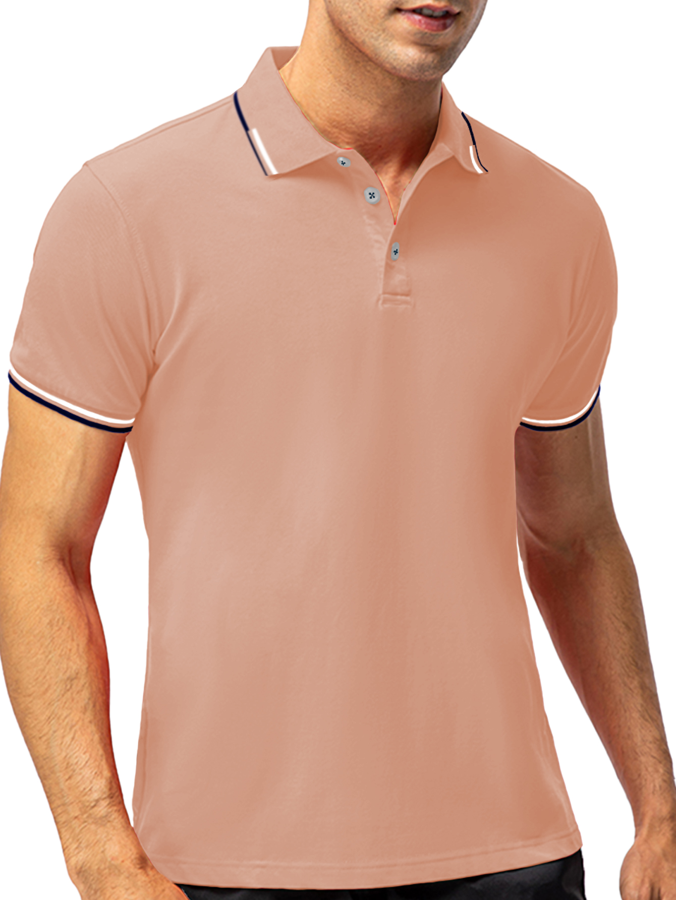 Foto 6 | Polo Shendy Vendy Manga Corta color Rosa para Hombre