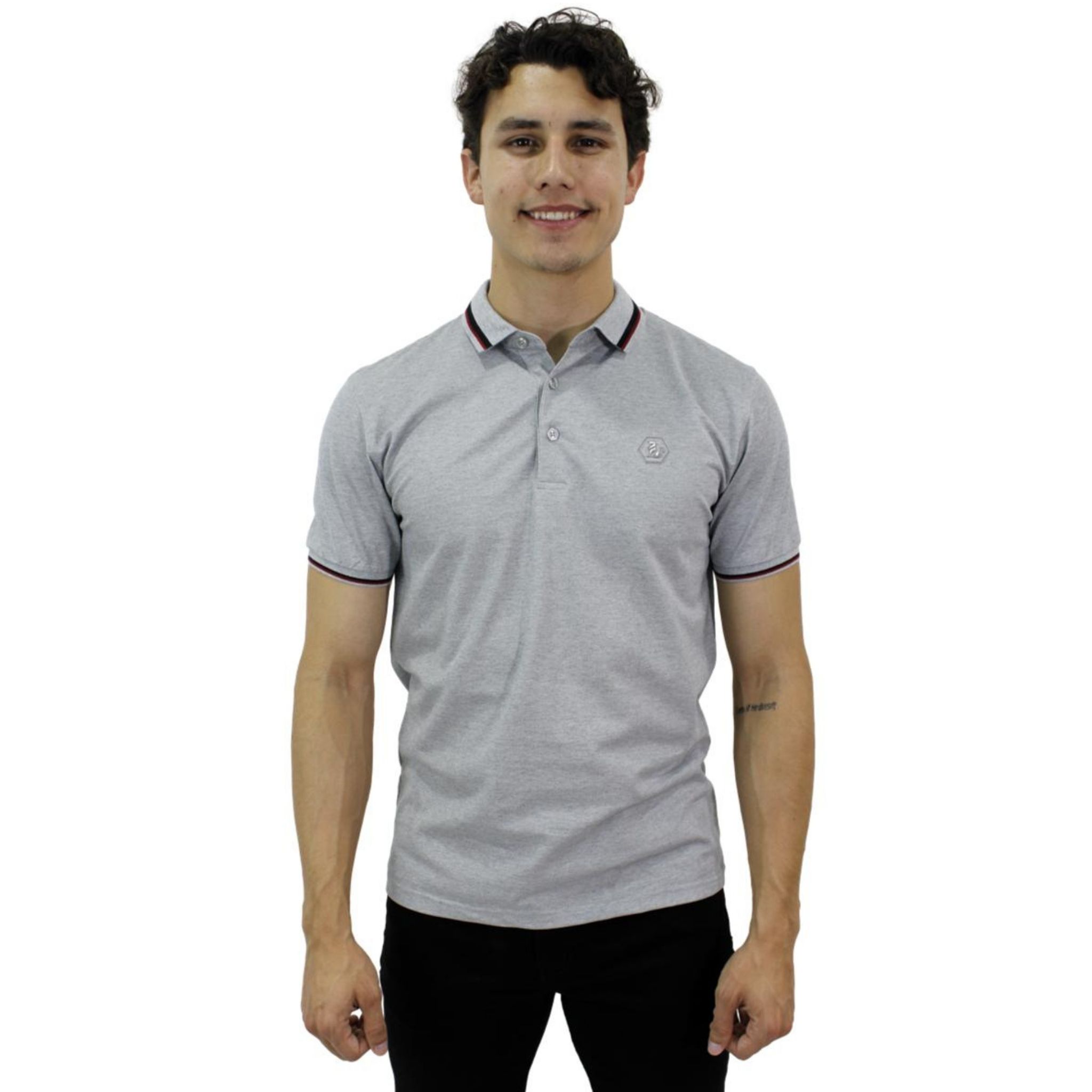 Foto 2 pulgar | Playera Polo Pavini Hv-45-grey color Gris para Caballero