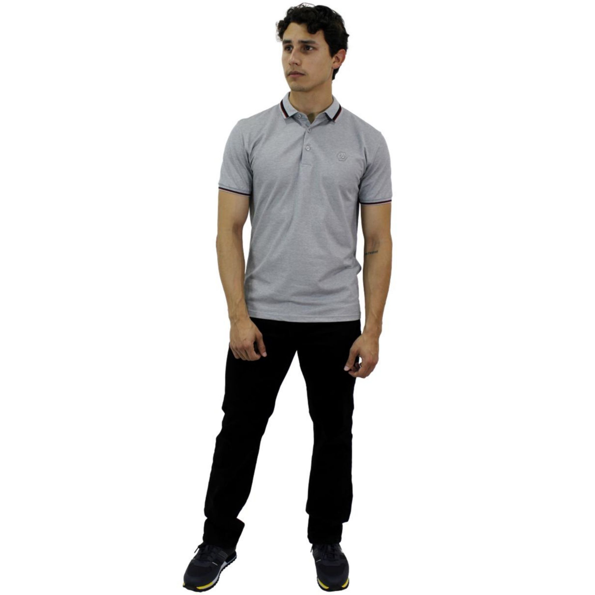 Foto 5 pulgar | Playera Polo Pavini Hv-45-grey color Gris para Caballero