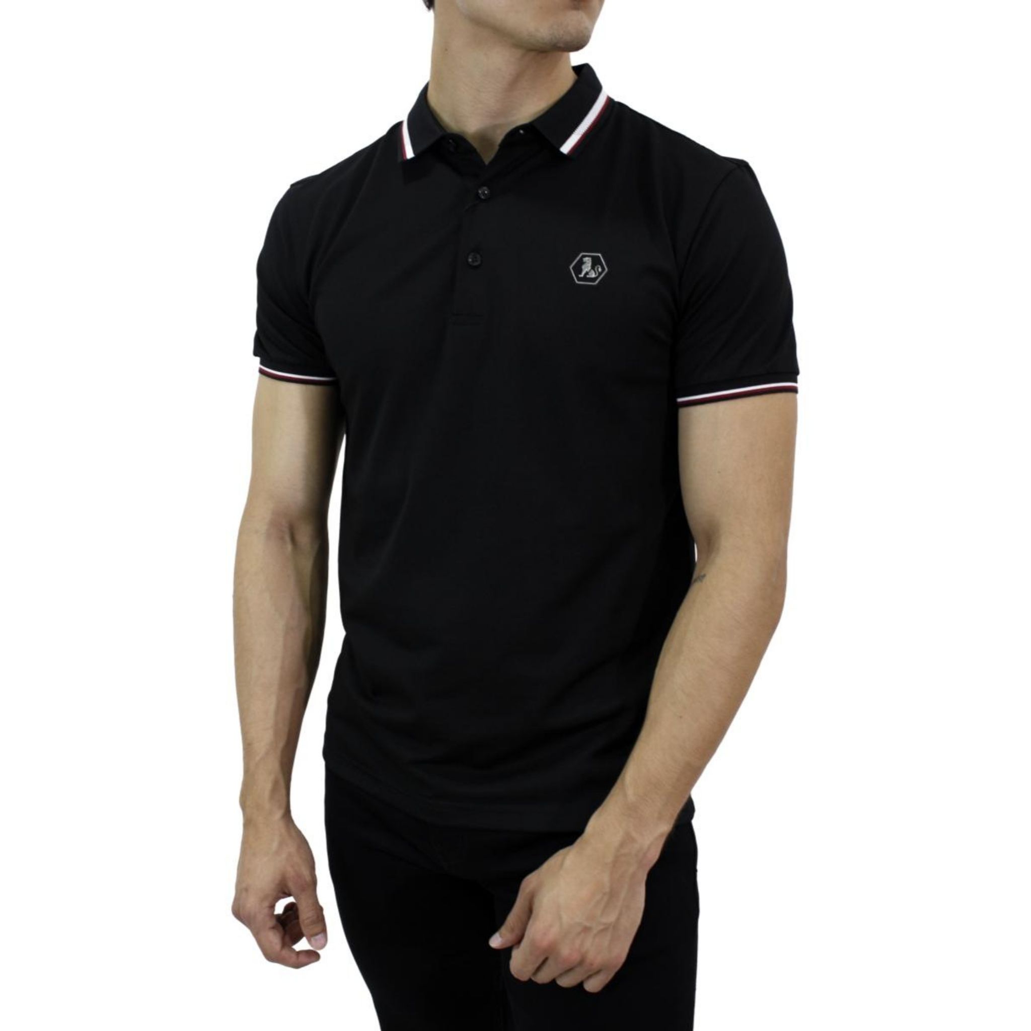 Foto 3 pulgar | Playera Polo Pavini Hv-45-black color Negro para Hombre