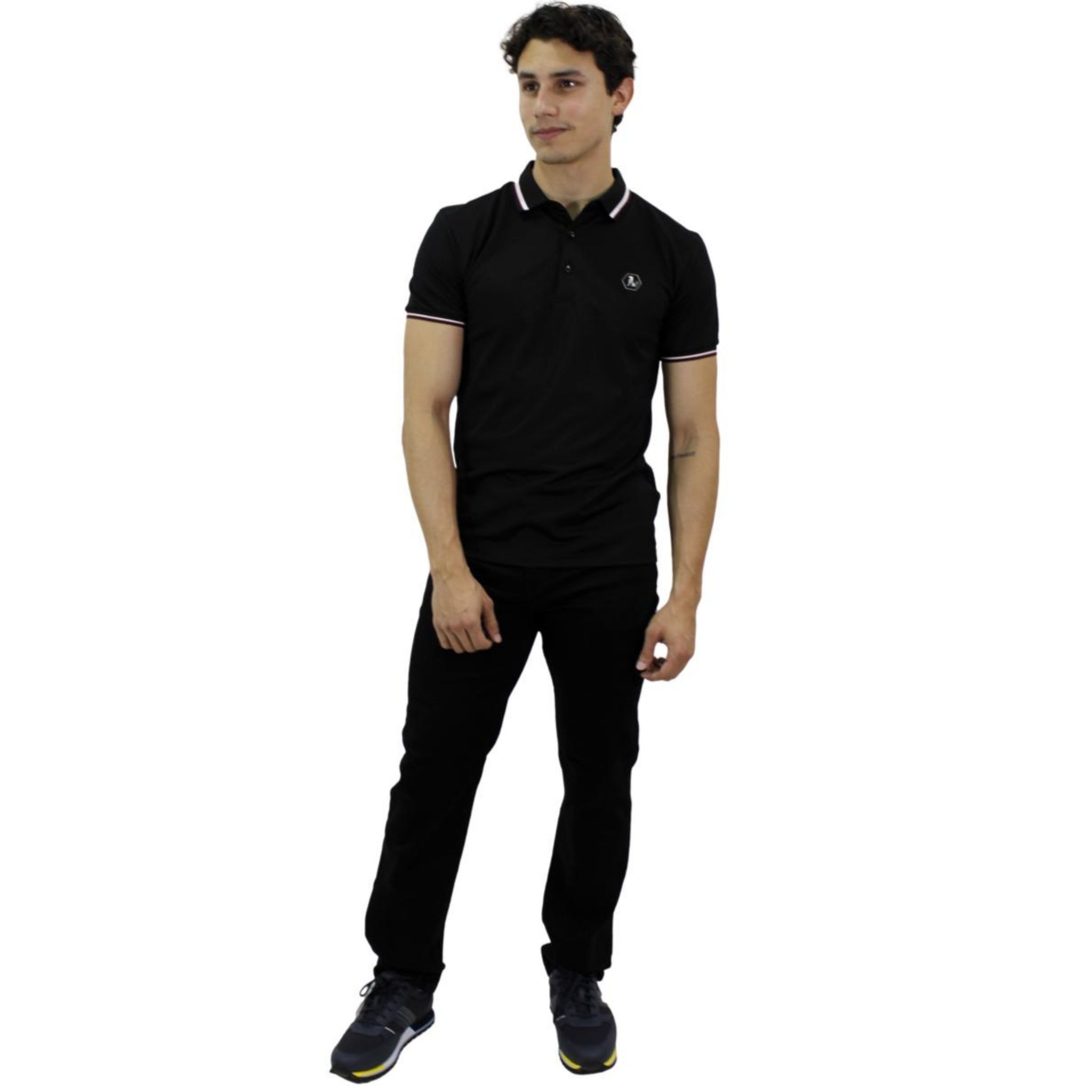 Foto 5 pulgar | Playera Polo Pavini Hv-45-black color Negro para Hombre