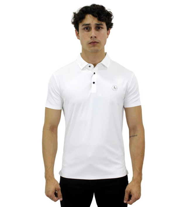 Foto 2 pulgar | Playera Polo Hugo Valentino color Blanco para Hombre