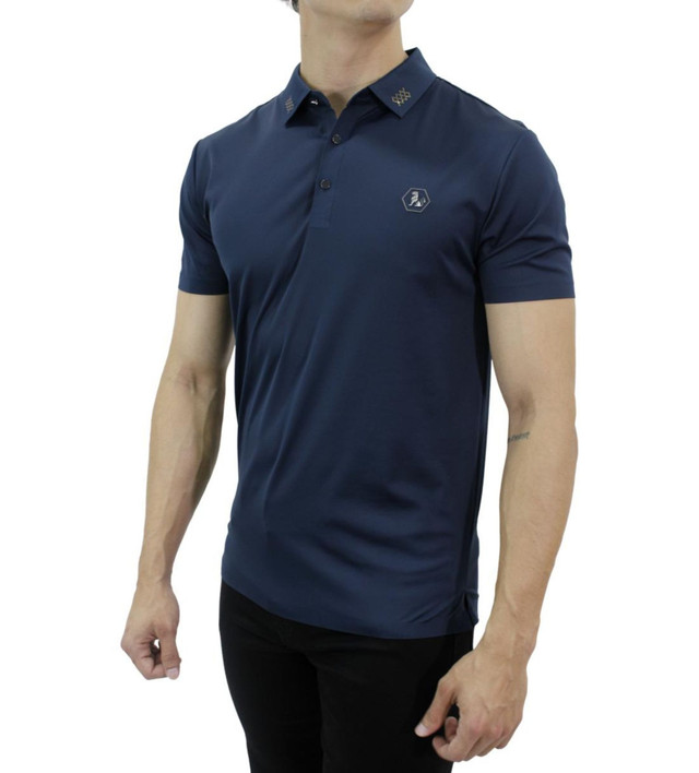 Foto 5 pulgar | Playera Polo Hugo Valentino HV-49-NAVY Azul para Hombre