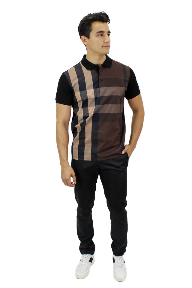 Foto 3 pulgar | Playera Huggo Valentino P-2192 Café para Hombre