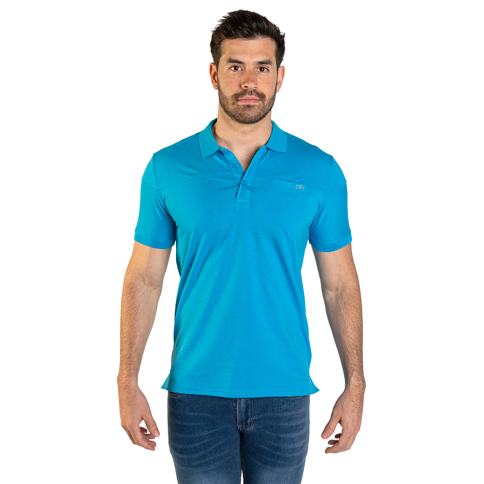 Foto 5 pulgar | Paquete 3 Playeras Tipo Polo Lisa Stretch Slim Para Hombre