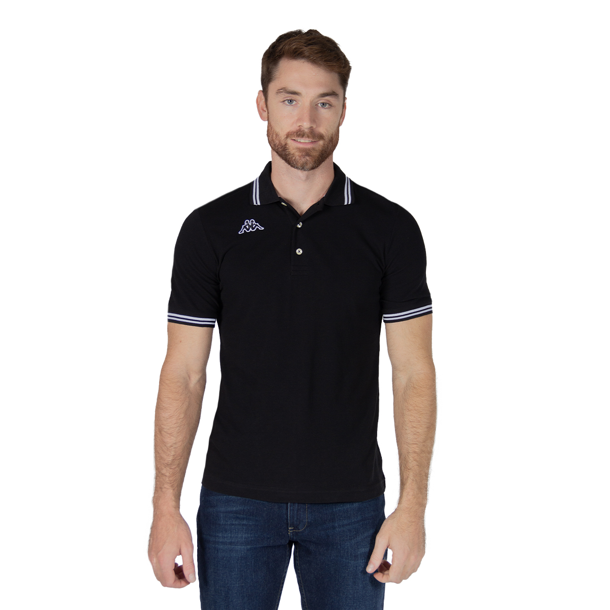 Polo Kappa Logo Maltax 5 Mss Negro