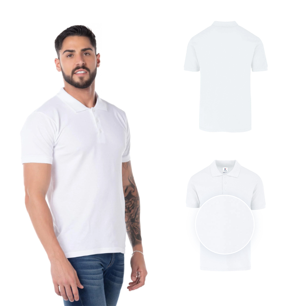 Foto 3 pulgar | Playera tipo Polo Yazbek Blanco para Caballero