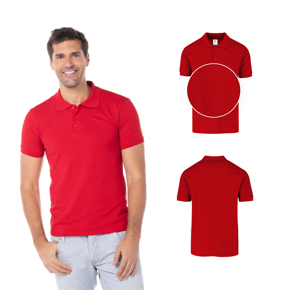 Foto 3 pulgar | Playera Polo color Rojo 50% Algodón Y 50% Poliéster para Caballero