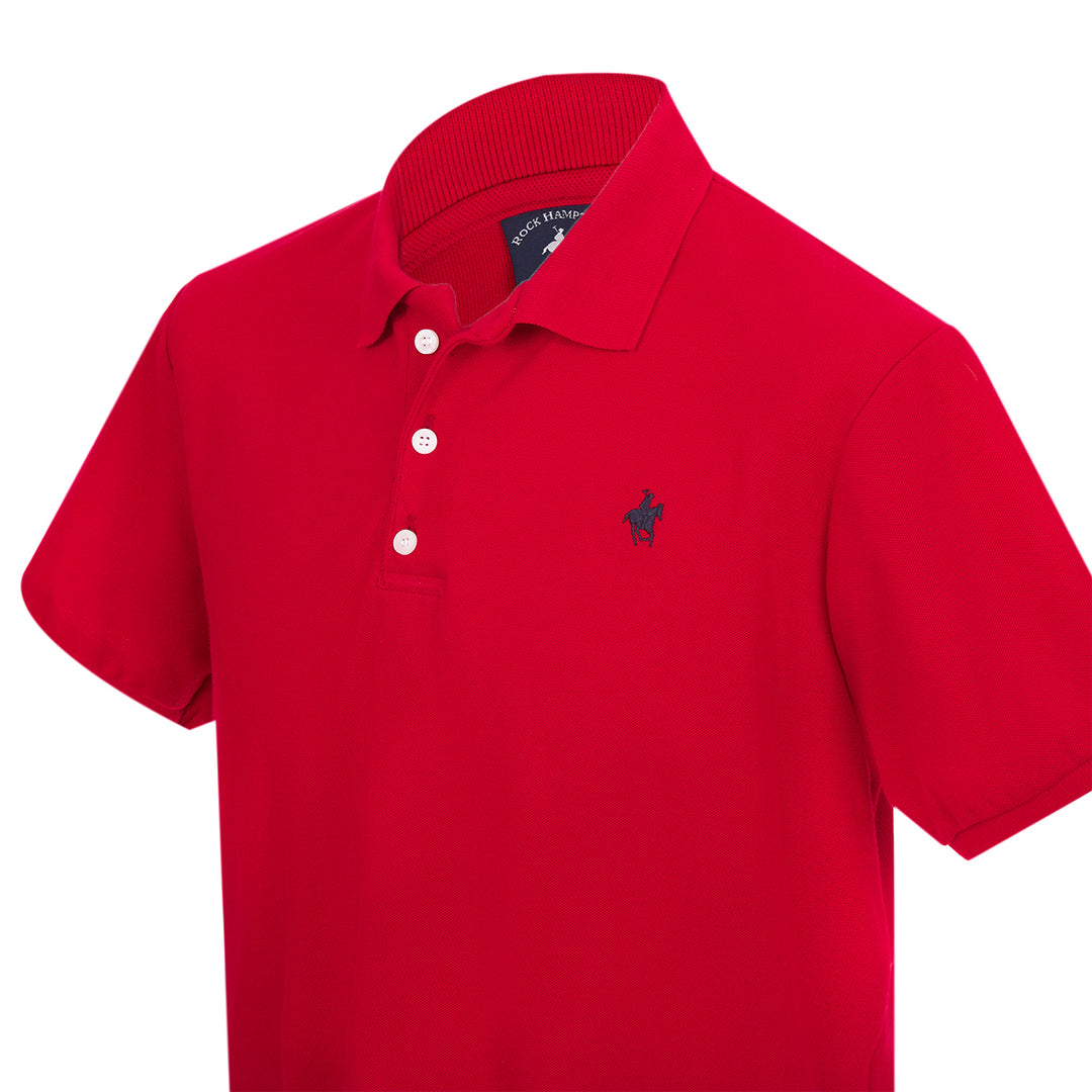 Foto 5 | Playera Polo Roja Clásica Para Caballero Polo Team