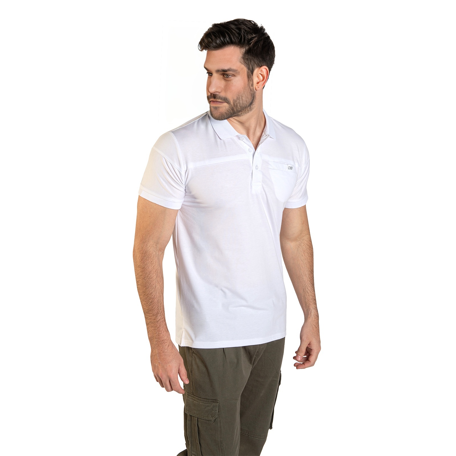 Foto 4 pulgar | Playera Polo CHB Chili Beans Clothing Co. Basic Blanca para Hombre