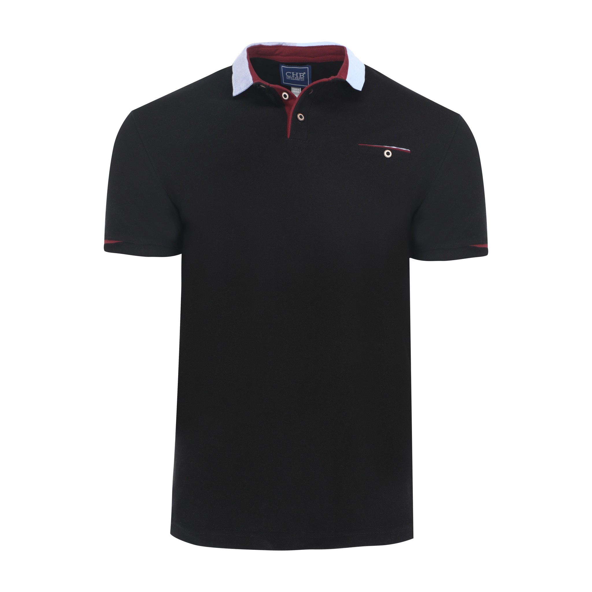 Playera Polo CHB Chili Beans Clothing Co. Niza Negra para Hombre