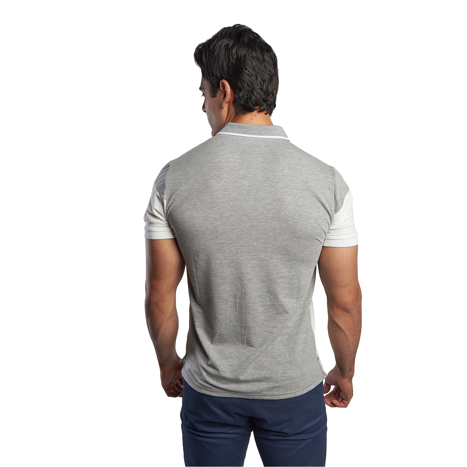 Foto 4 pulgar | Playera Polo CHB Chili Beans Clothing Co. Block Blanco con Gris para Hombre