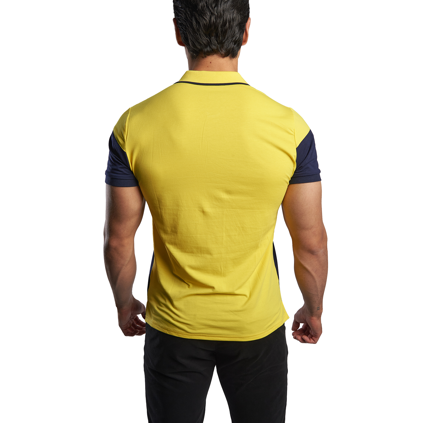 Foto 4 pulgar | Playera Polo CHB Chili Beans Clothing Co. Block Marino con Amarillo para Hombre