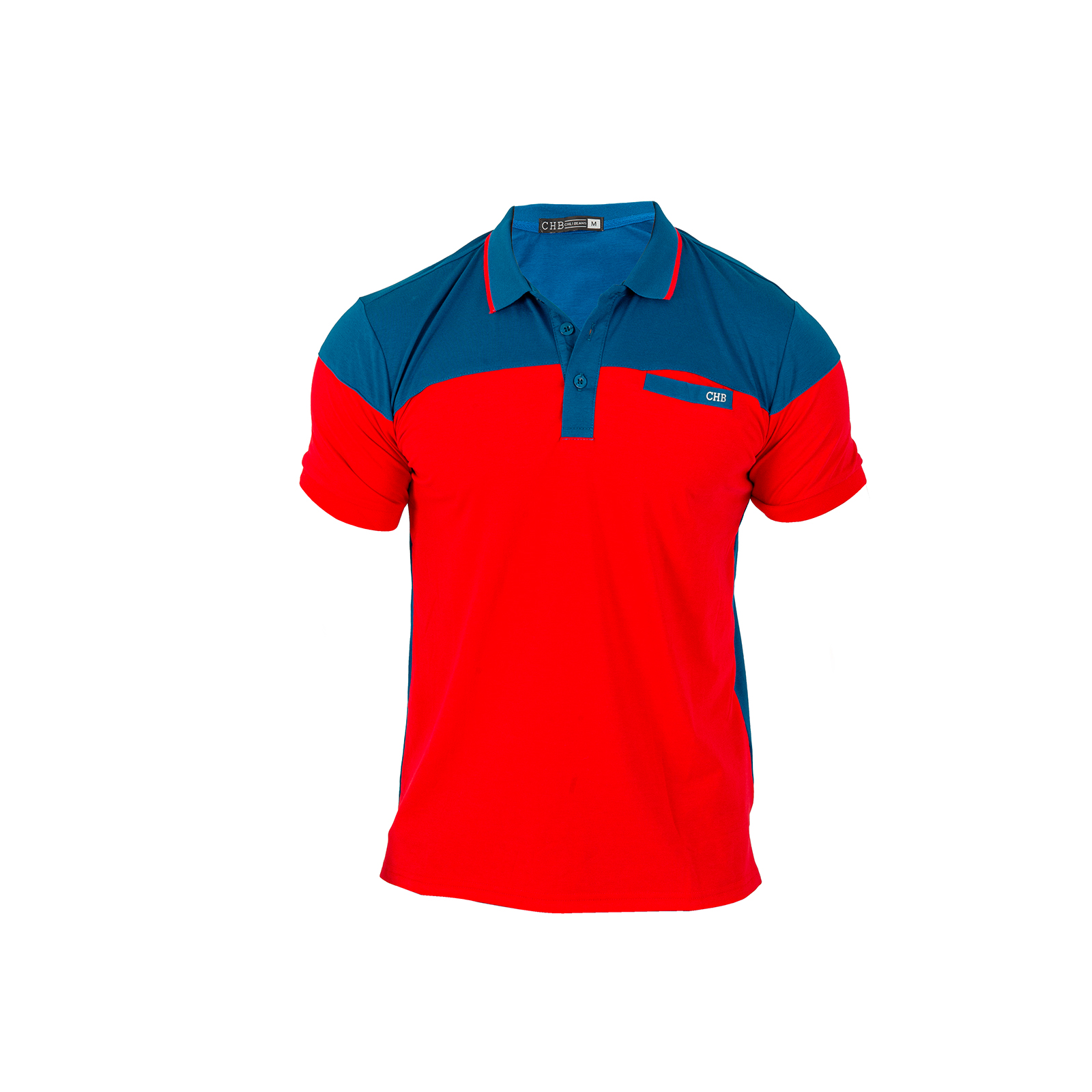 Foto 2 pulgar | Playera Polo Chb Chili Beans Clothing Co. Block Roja