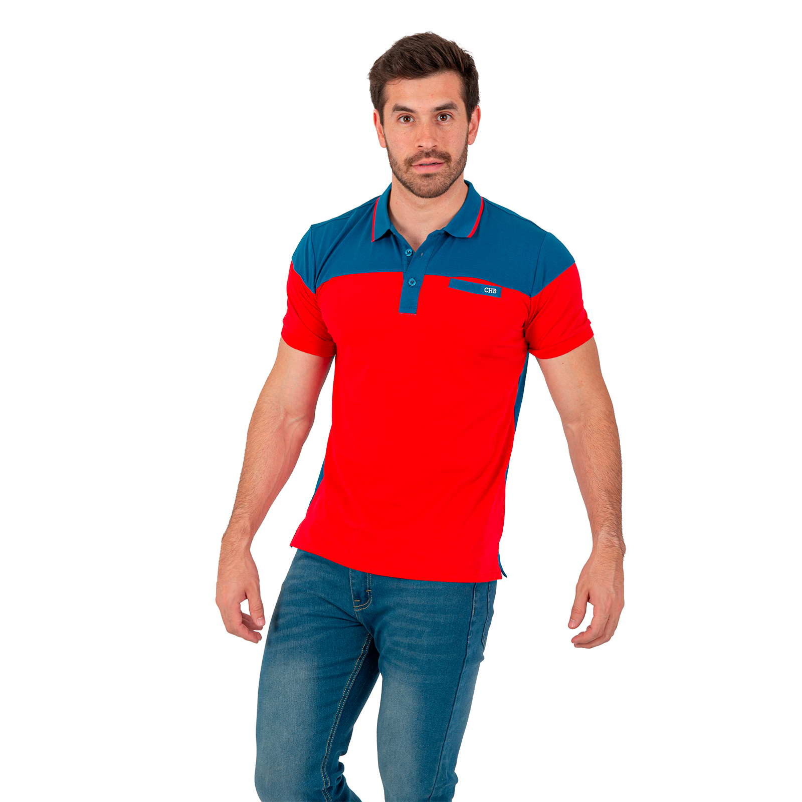 Foto 3 pulgar | Playera Polo Chb Chili Beans Clothing Co. Block Roja