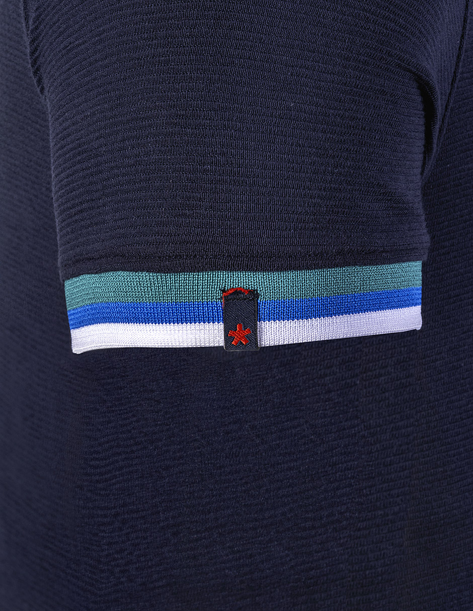 Foto 4 pulgar | Playera Tipo Polo Mora Urban Azul para Hombre