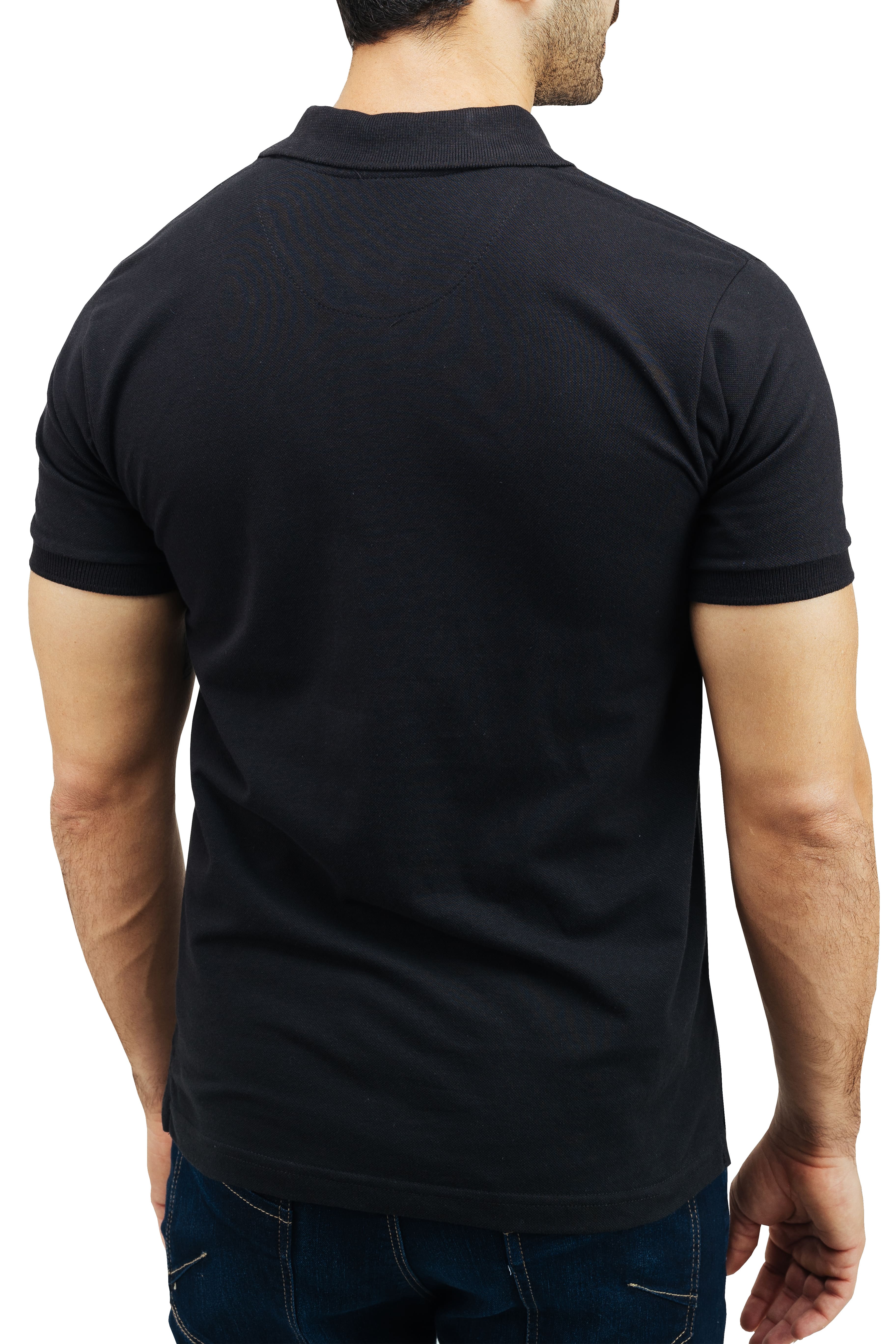 Foto 4 pulgar | Playera Tipo Polo Rams Cottons Modelo Roger Negro Corte Slim Fit para Hombre