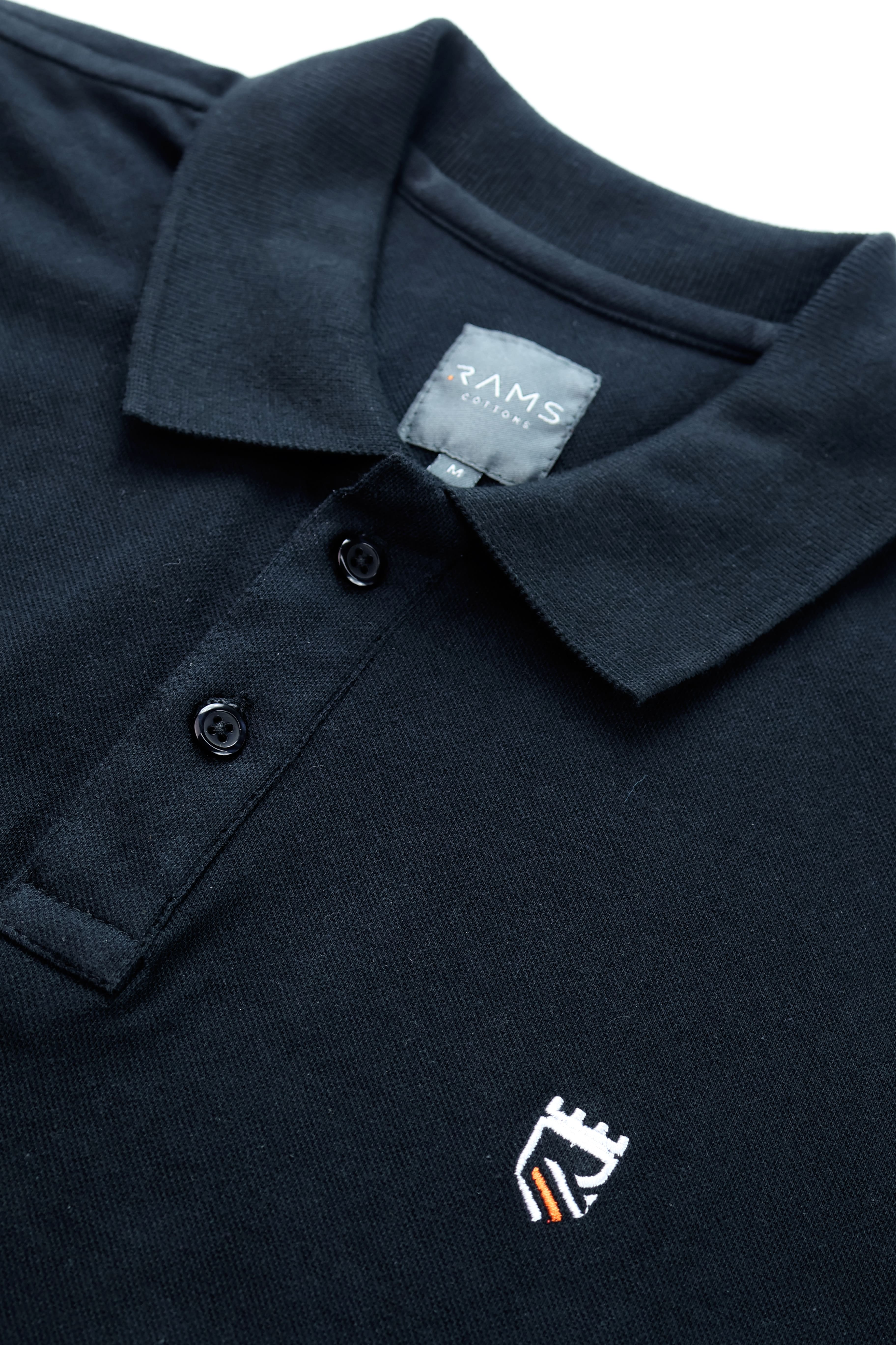 Foto 5 pulgar | Playera Tipo Polo Rams Cottons Modelo Roger Negro Corte Slim Fit para Hombre