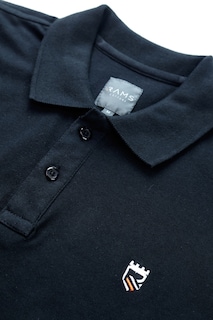 Foto 4 | Playera Tipo Polo Rams Cottons Modelo Roger Negro Corte Slim Fit para Hombre