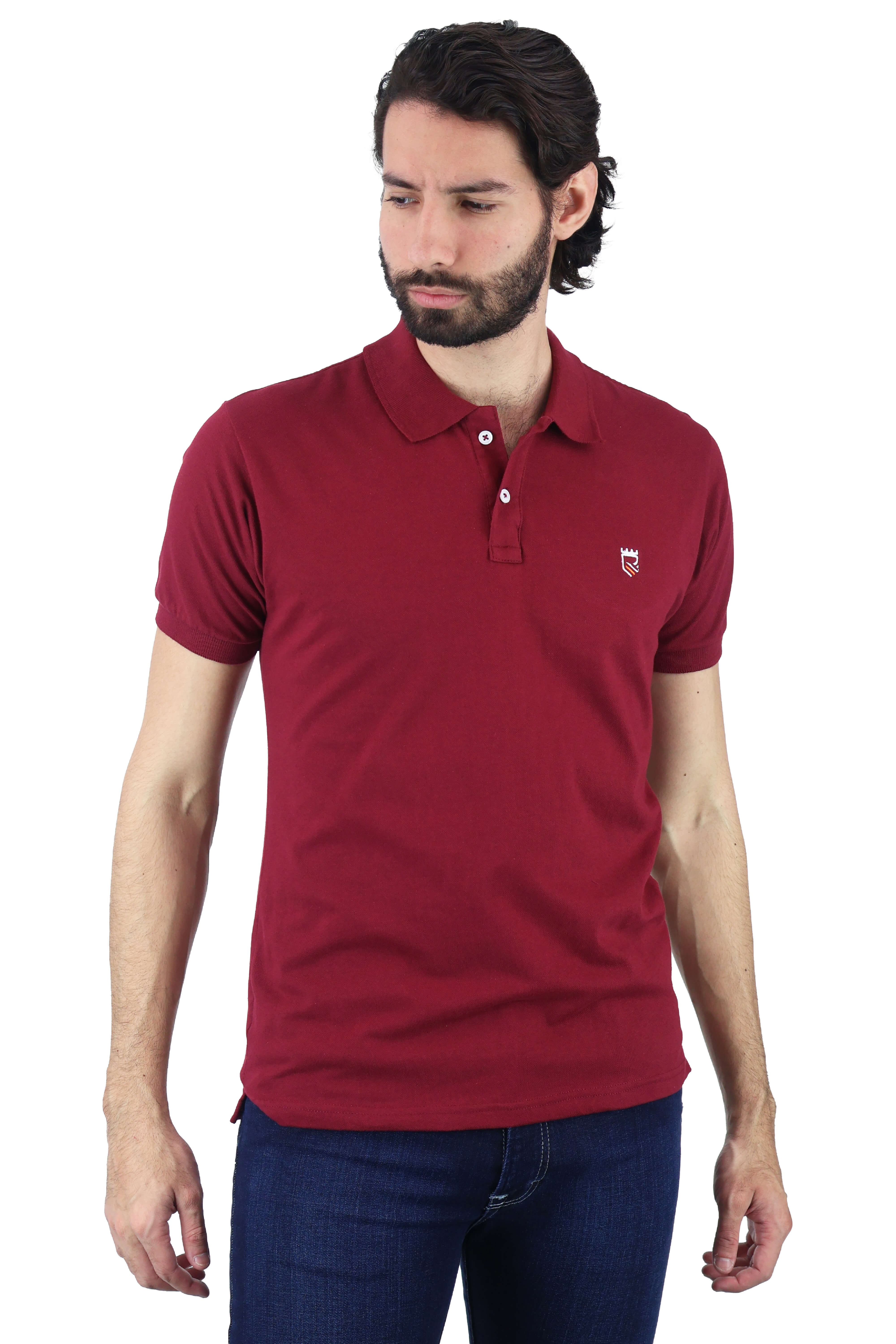 Foto 2 pulgar | Playera Tipo Polo Rams Cottons Modelo Roger Rojo Corte Slim Fit para Hombre