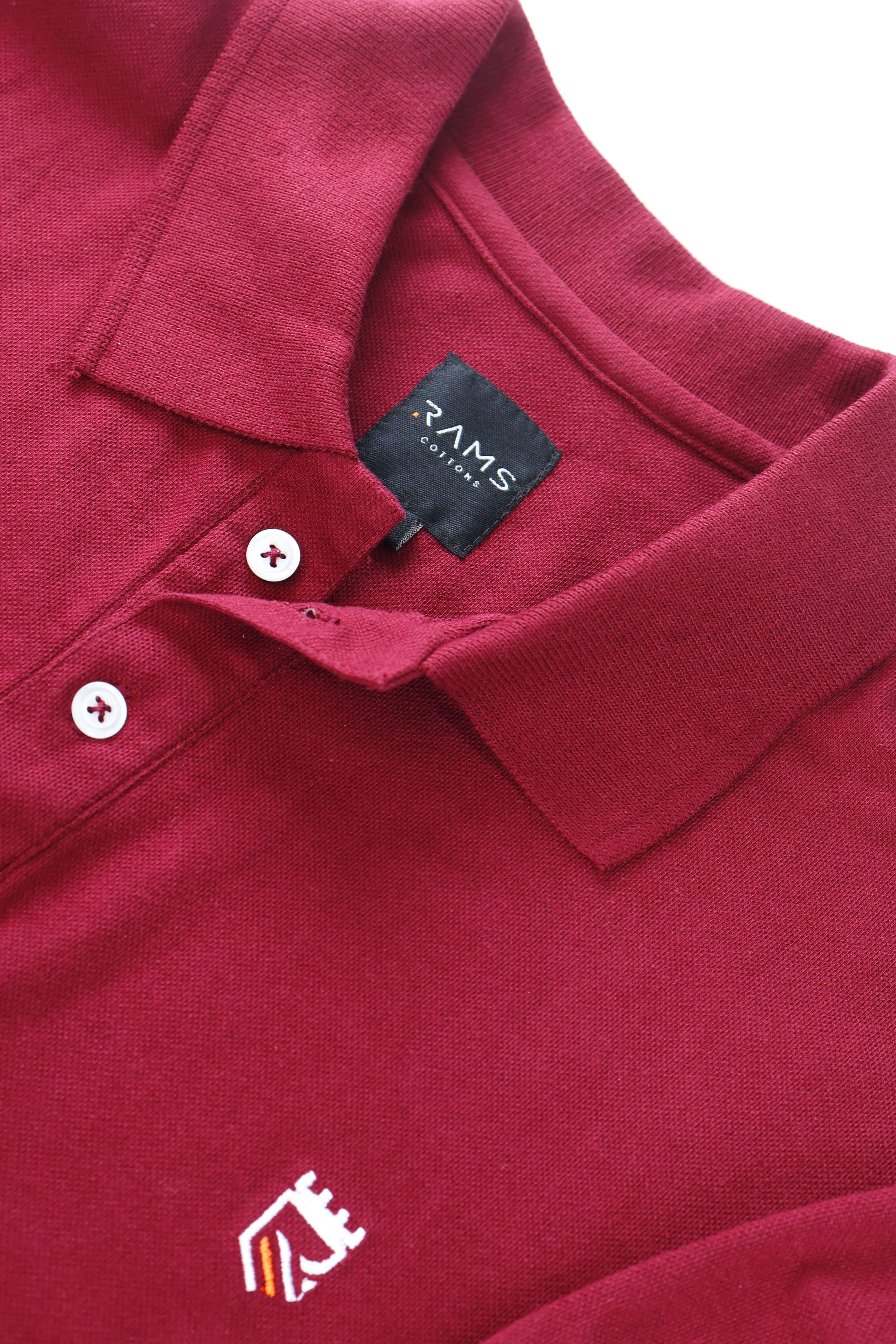 Foto 5 pulgar | Playera Tipo Polo Rams Cottons Modelo Roger Rojo Corte Slim Fit para Hombre