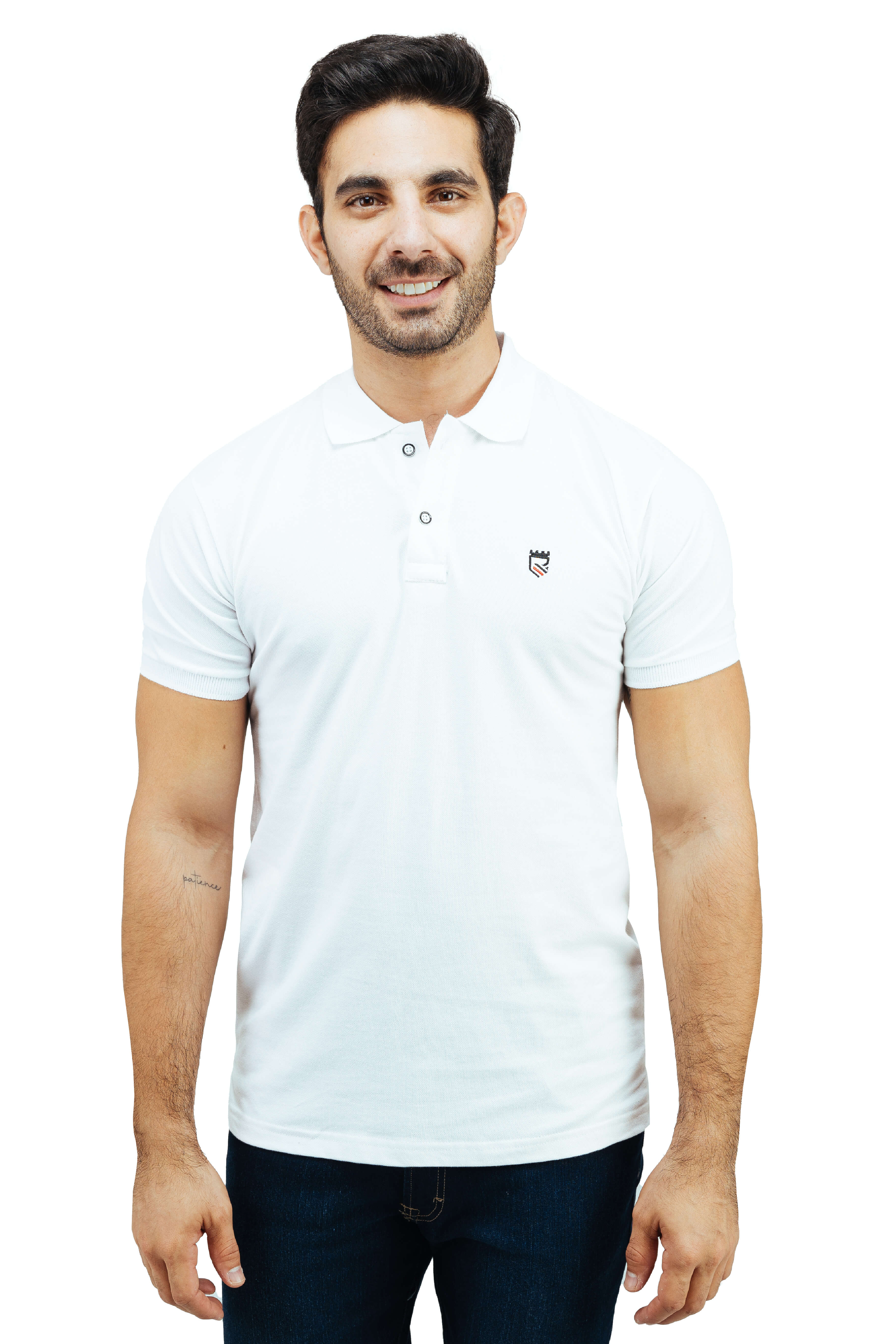 Foto 2 pulgar | Playera Tipo Polo Rams Cottons Roger Blanco Corte Slim Fit para Hombre