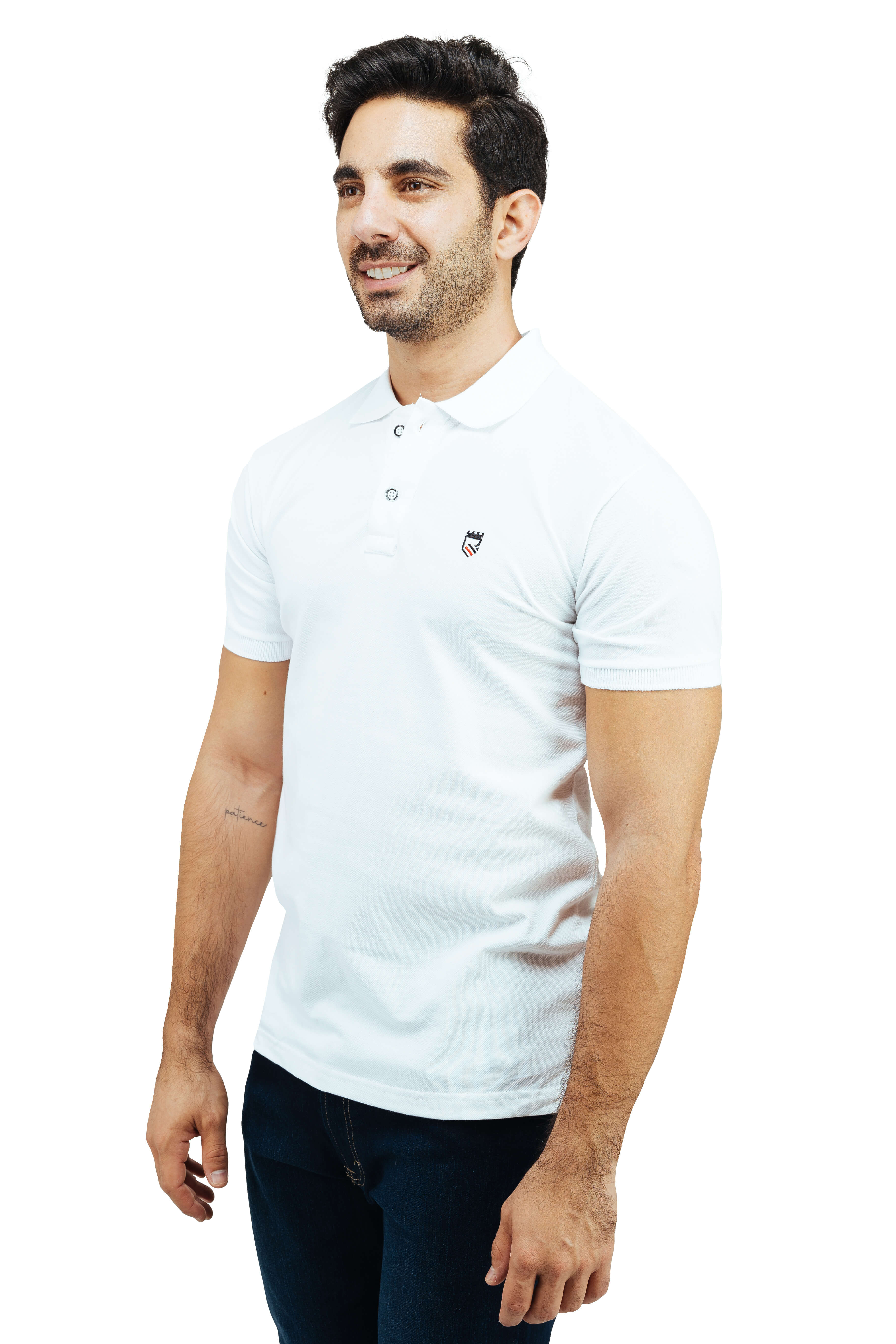 Foto 3 pulgar | Playera Tipo Polo Rams Cottons Roger Blanco Corte Slim Fit para Hombre