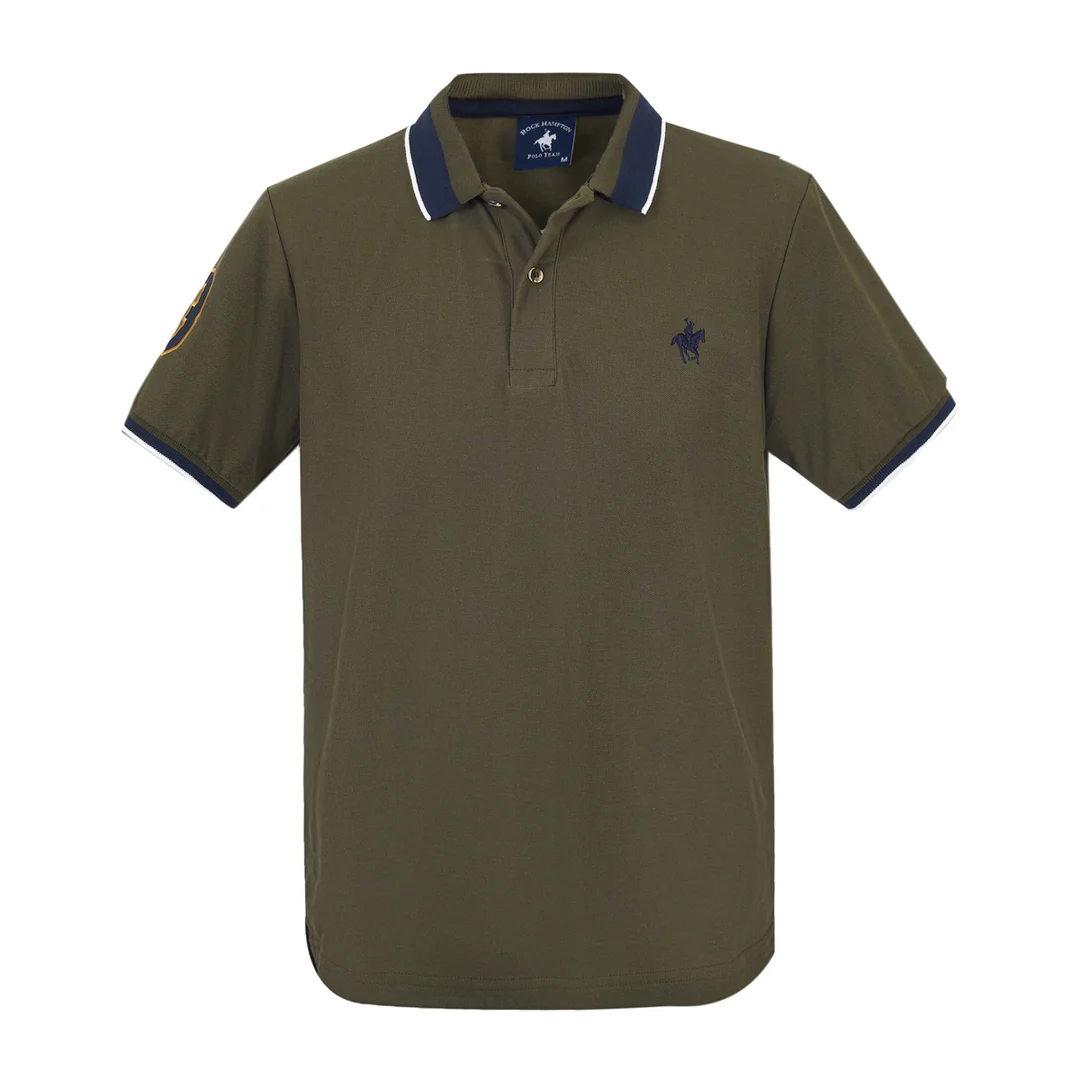 Playera Polo Bordado Polo Team color Verde Olivo