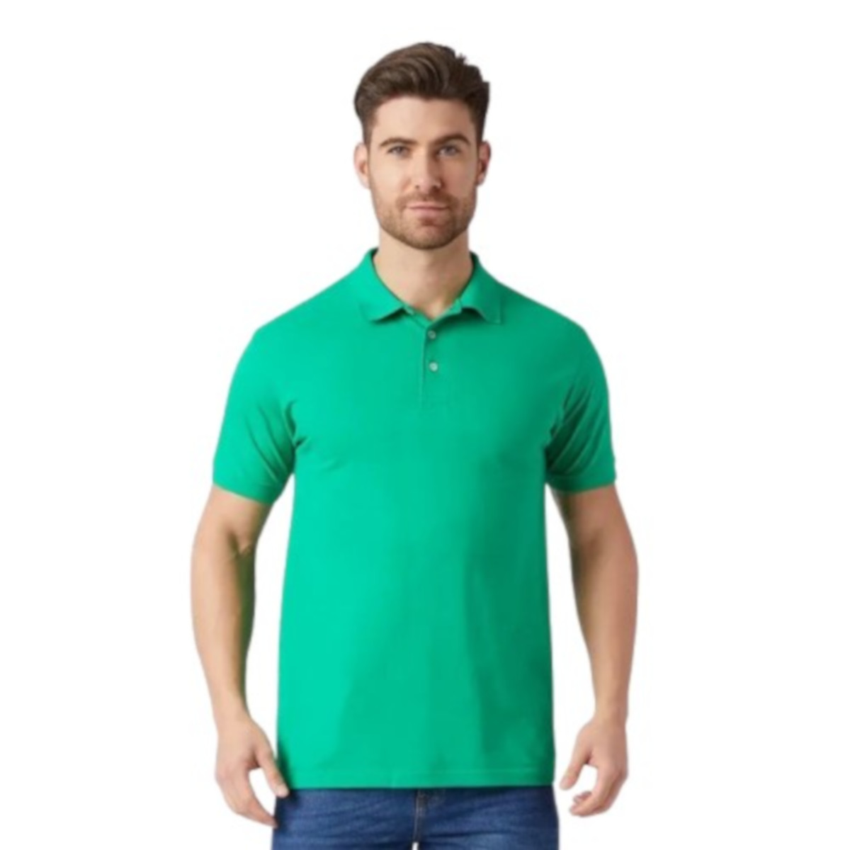 Playera Polo Piqué Para Caballero - Color Verde - 100% Algodón