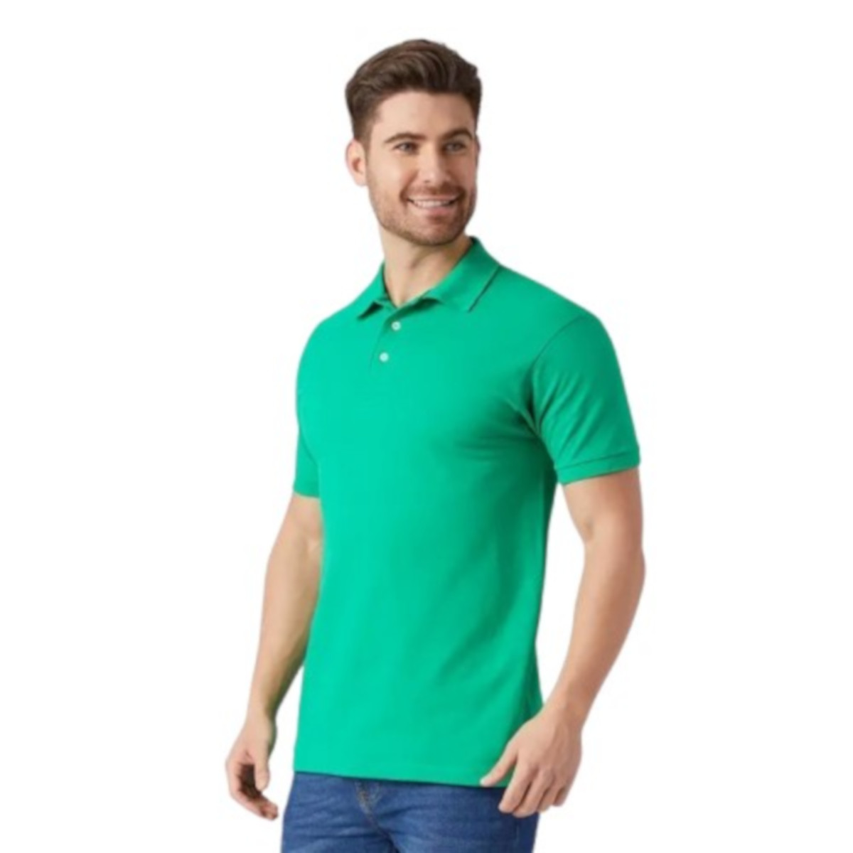 Foto 3 pulgar | Playera Polo Piqué Para Caballero - Color Verde - 100% Algodón