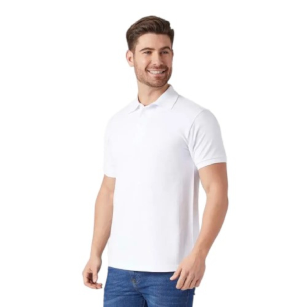 Foto 3 pulgar | Playera Polo Piqué Para Caballero - Color Blanco - 100% Algodón