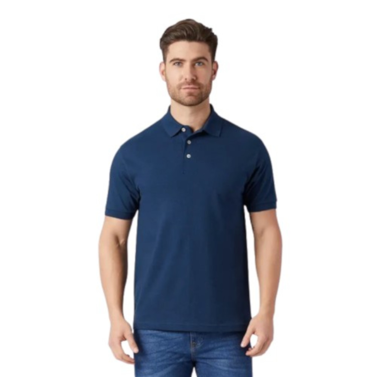 Foto 2 pulgar | Playera Polo Piqué Para Caballero - Color Azul Marino - 100% Algodón