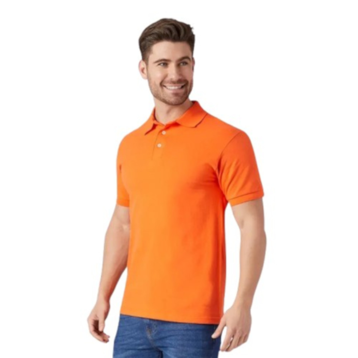 Foto 3 pulgar | Playera Polo Piqué Para Caballero - Color Naranja - 100% Algodón