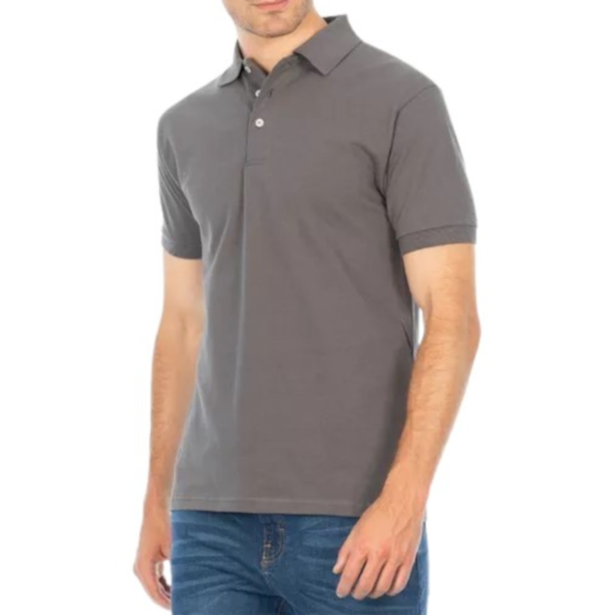 Foto 2 pulgar | Playera Polo Piqué Para Caballero - Color Gris - 100% Algodón