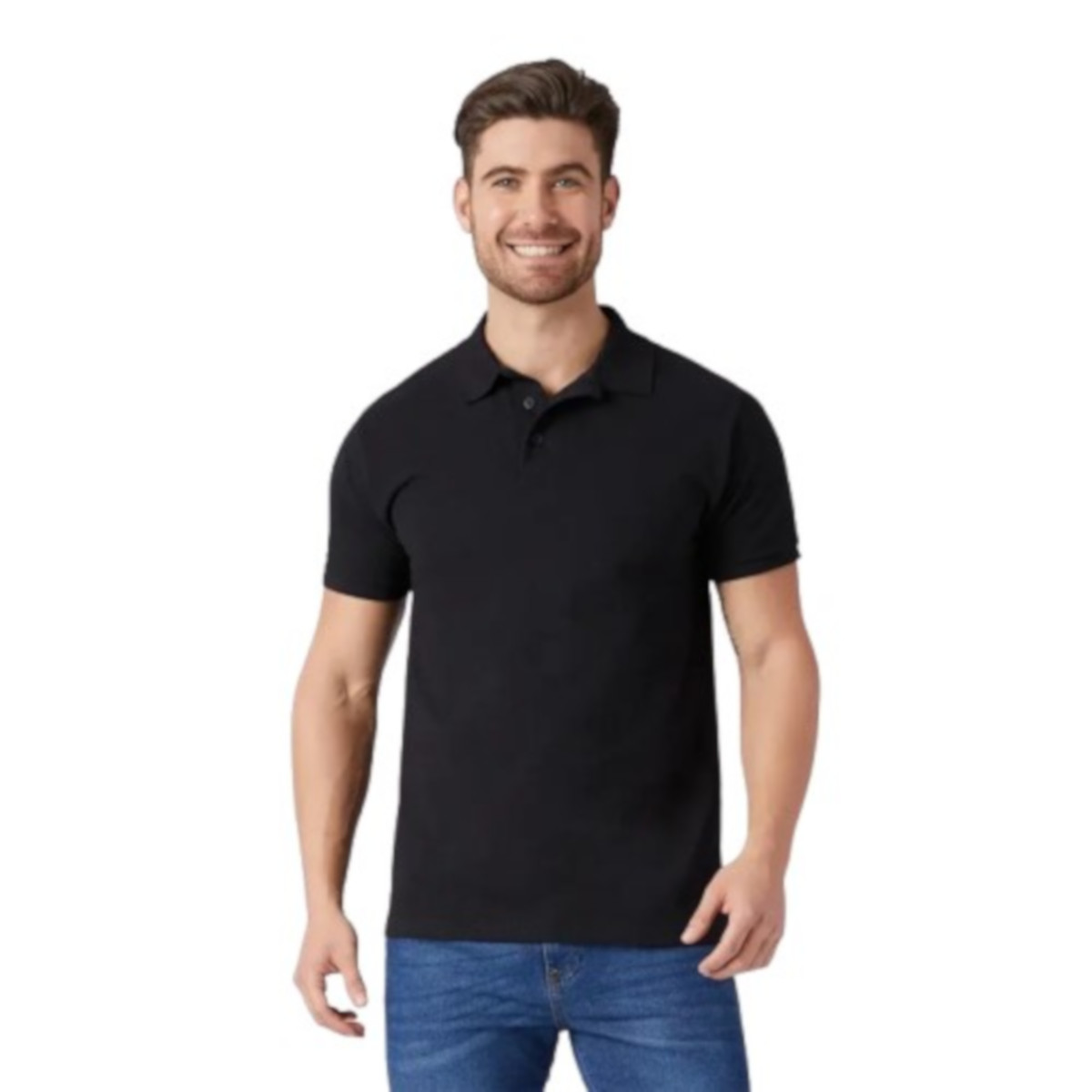 Playera Polo Piqué Para Caballero - Color Negro - 100% Algodón