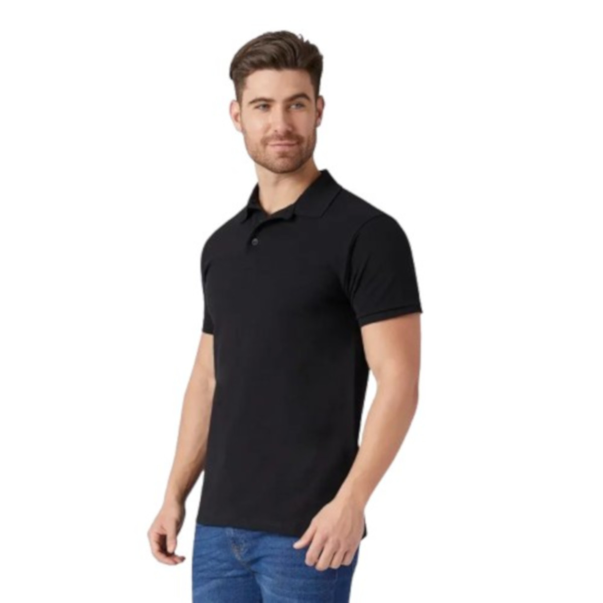 Foto 3 pulgar | Playera Polo Piqué Para Caballero - Color Negro - 100% Algodón