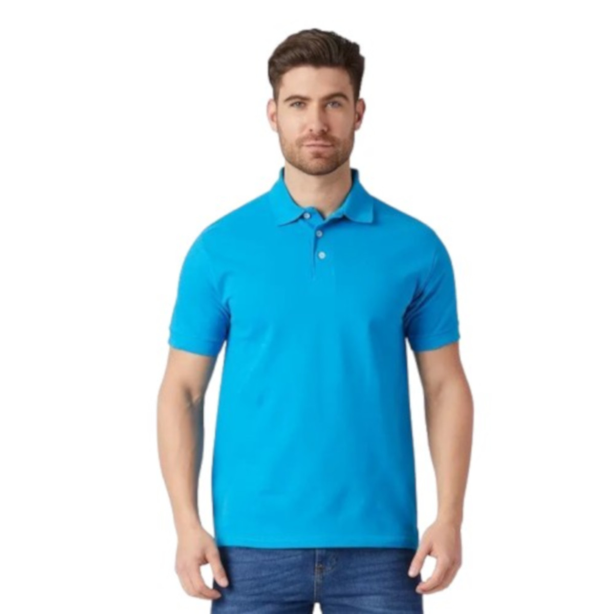 Foto 2 pulgar | Playera Polo Piqué Para Caballero - Color Turquesa - 100% Algodón