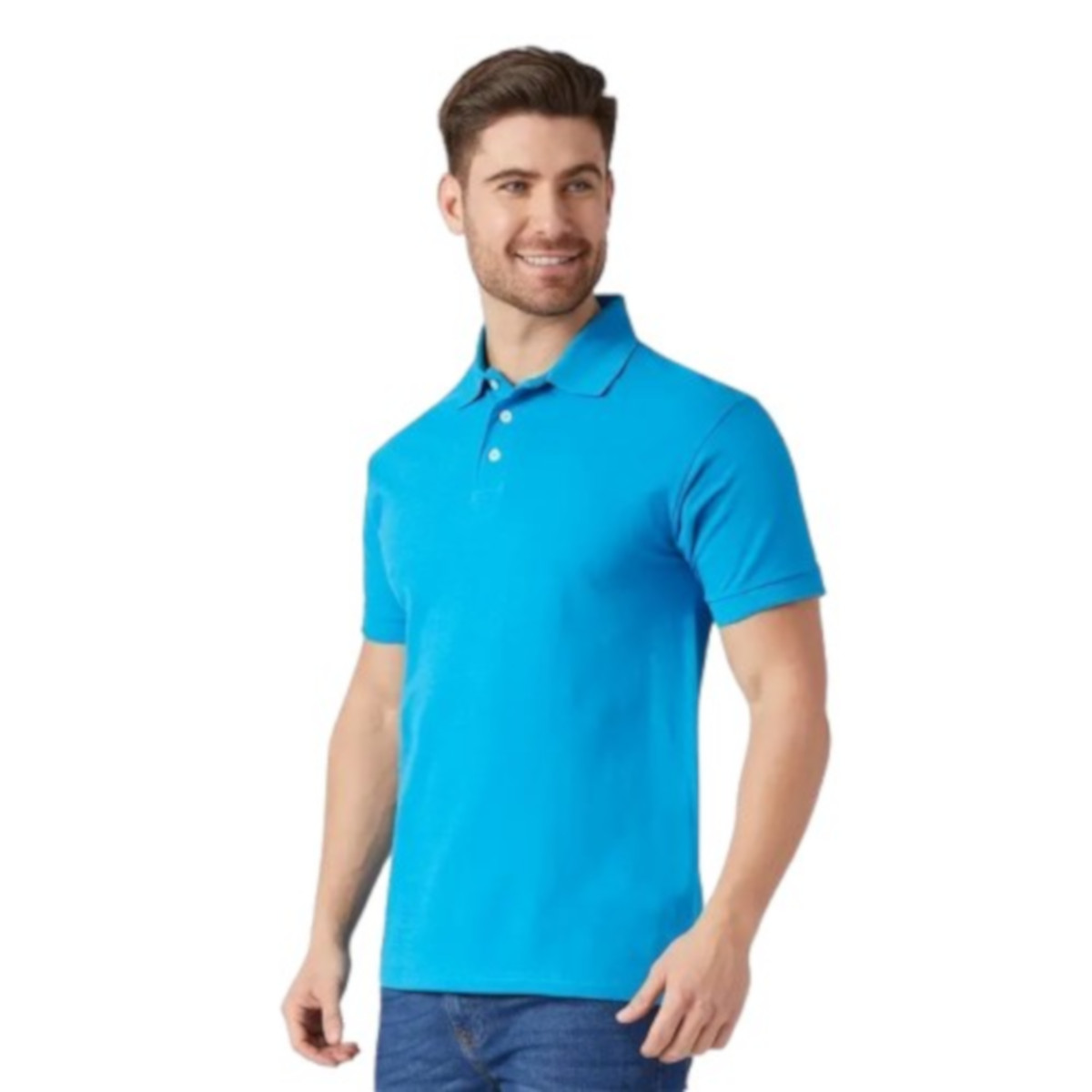 Foto 3 pulgar | Playera Polo Piqué Para Caballero - Color Turquesa - 100% Algodón
