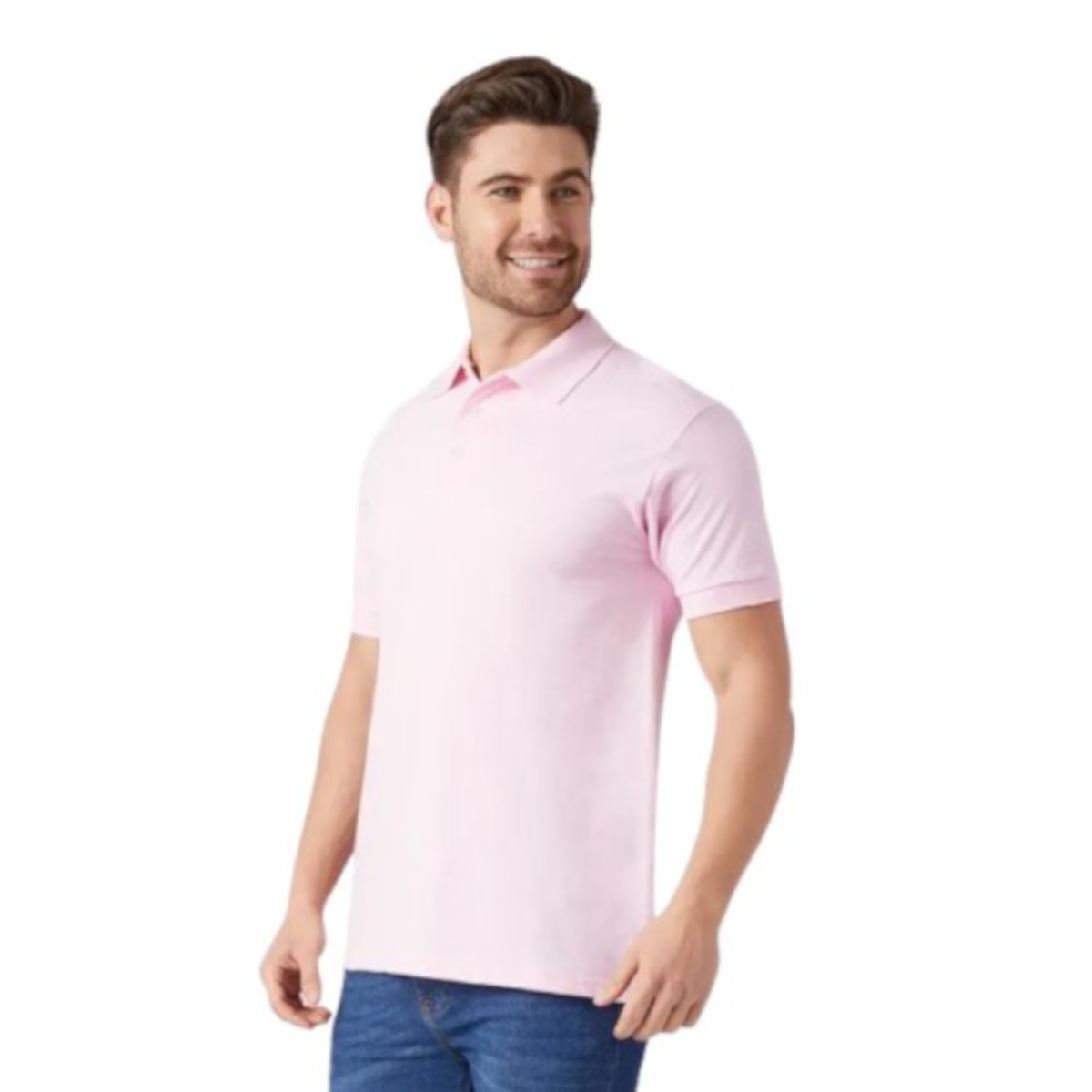 Foto 3 pulgar | Playera Polo Piqué Para Caballero - Color Rosa - 100% Algodón