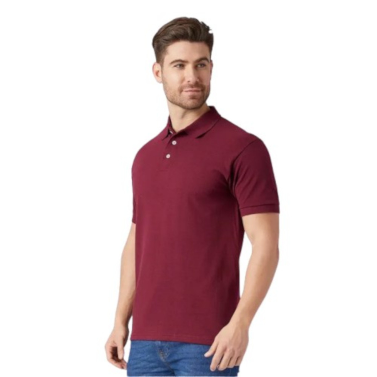 Foto 3 pulgar | Playera Polo Piqué Para Caballero - Color Vino - 100% Algodón