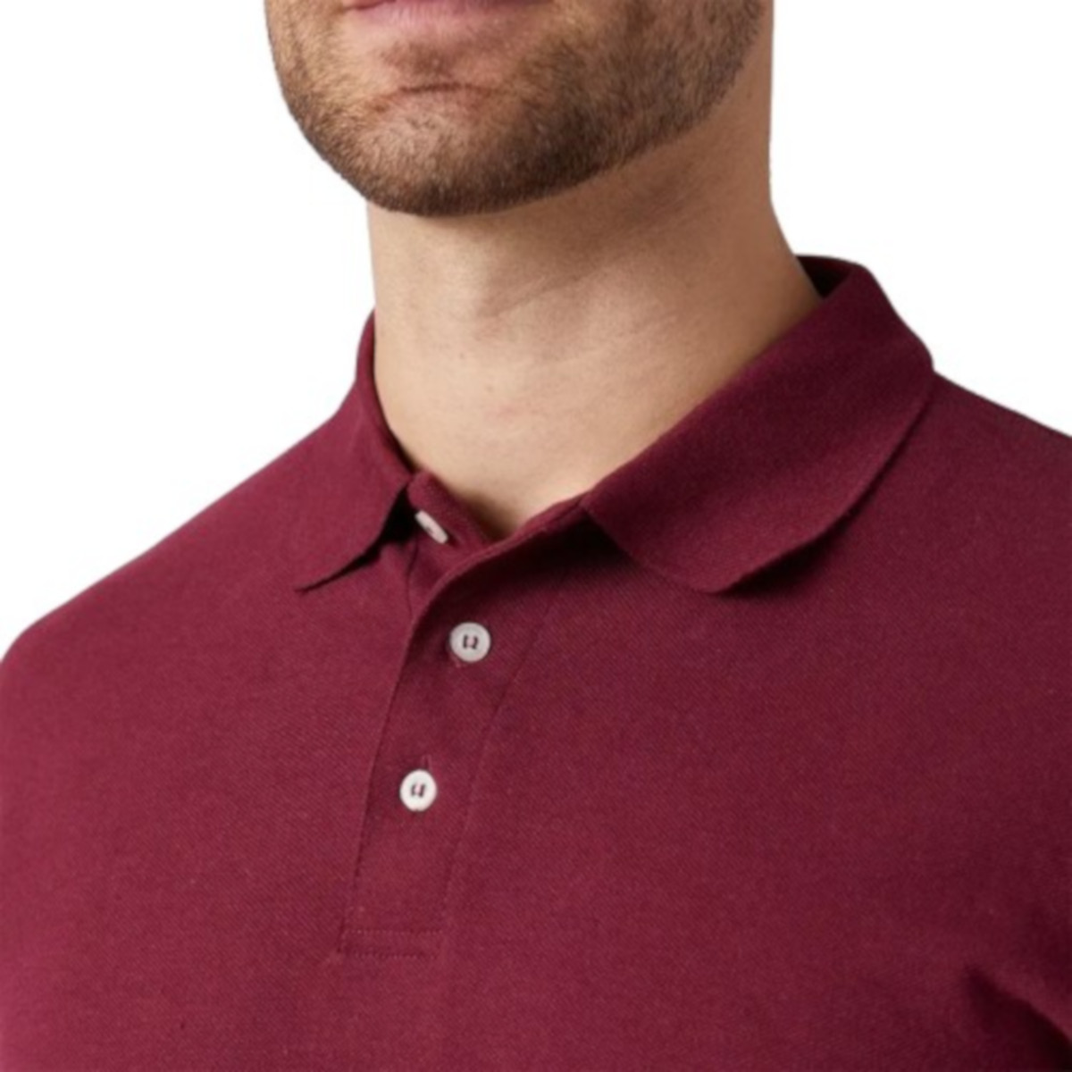Foto 4 pulgar | Playera Polo Piqué Para Caballero - Color Vino - 100% Algodón