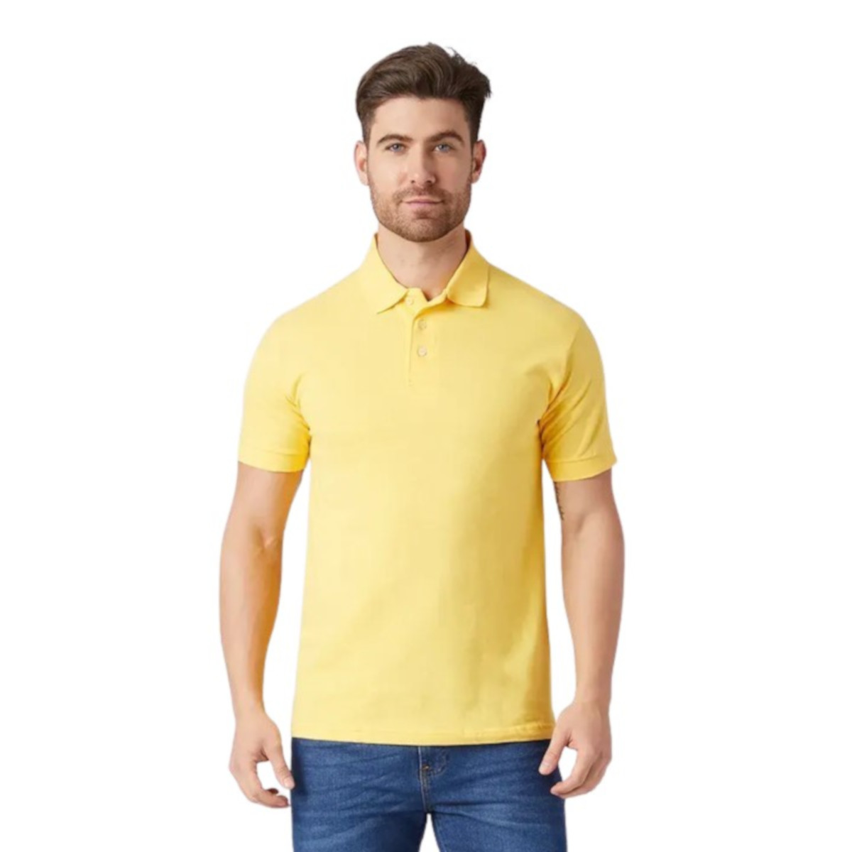 Foto 2 pulgar | Playera Polo Piqué Para Caballero - Color Amarillo - 100% Algodón