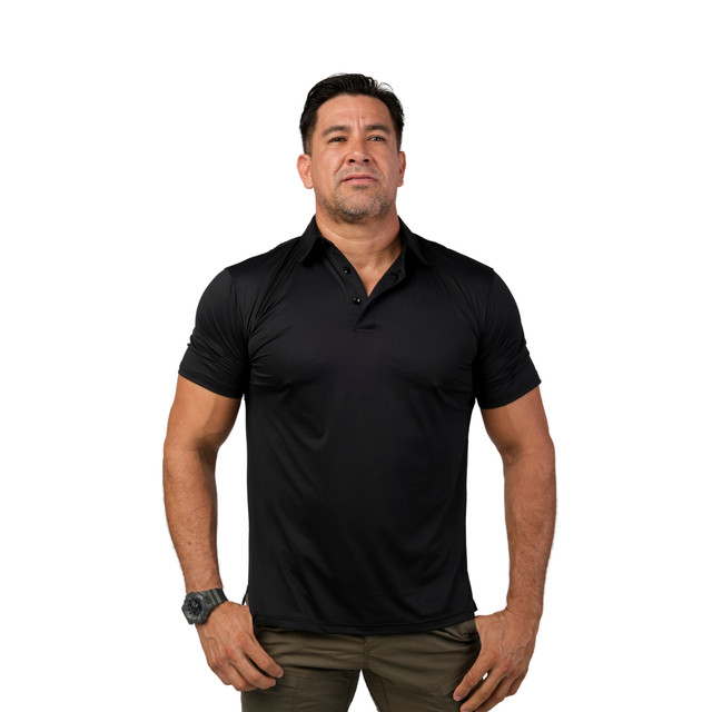 Playera Huggo Valentino Manga Corta Tipo Pescador Negro Hvpx116-03