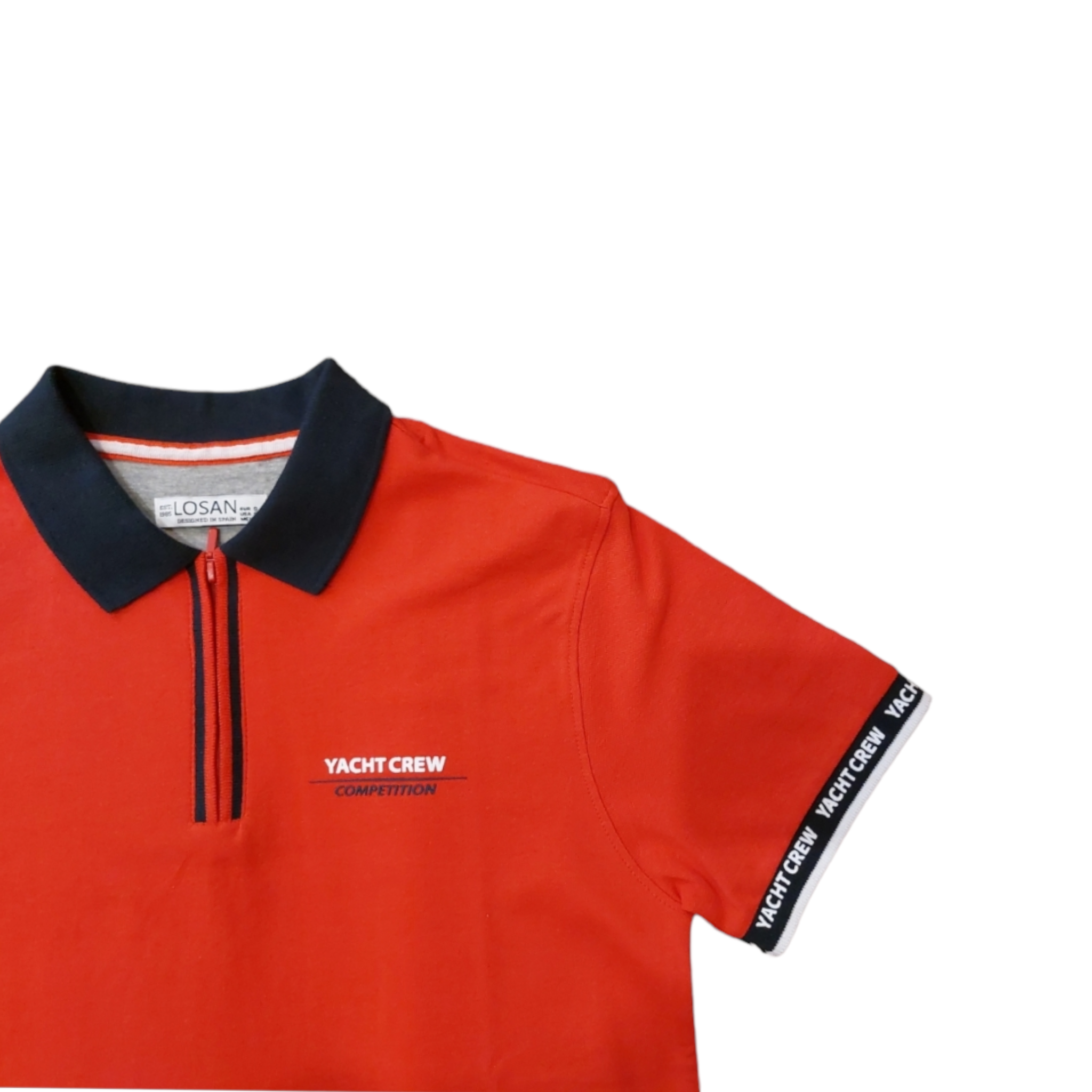 Foto 3 pulgar | Playera Tipo Polo Roja ''yacht Crew Competition'' Para Caballero Losan